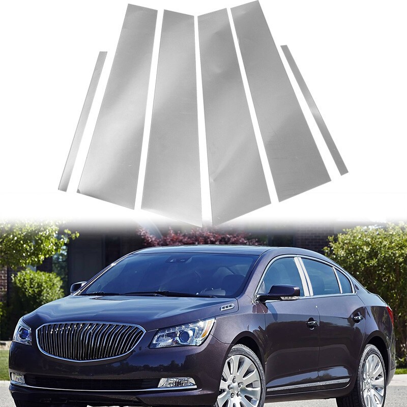 Fits For Buick Lacrosse 2010-2016 Sliver Door Window Pillar Posts Cover Set