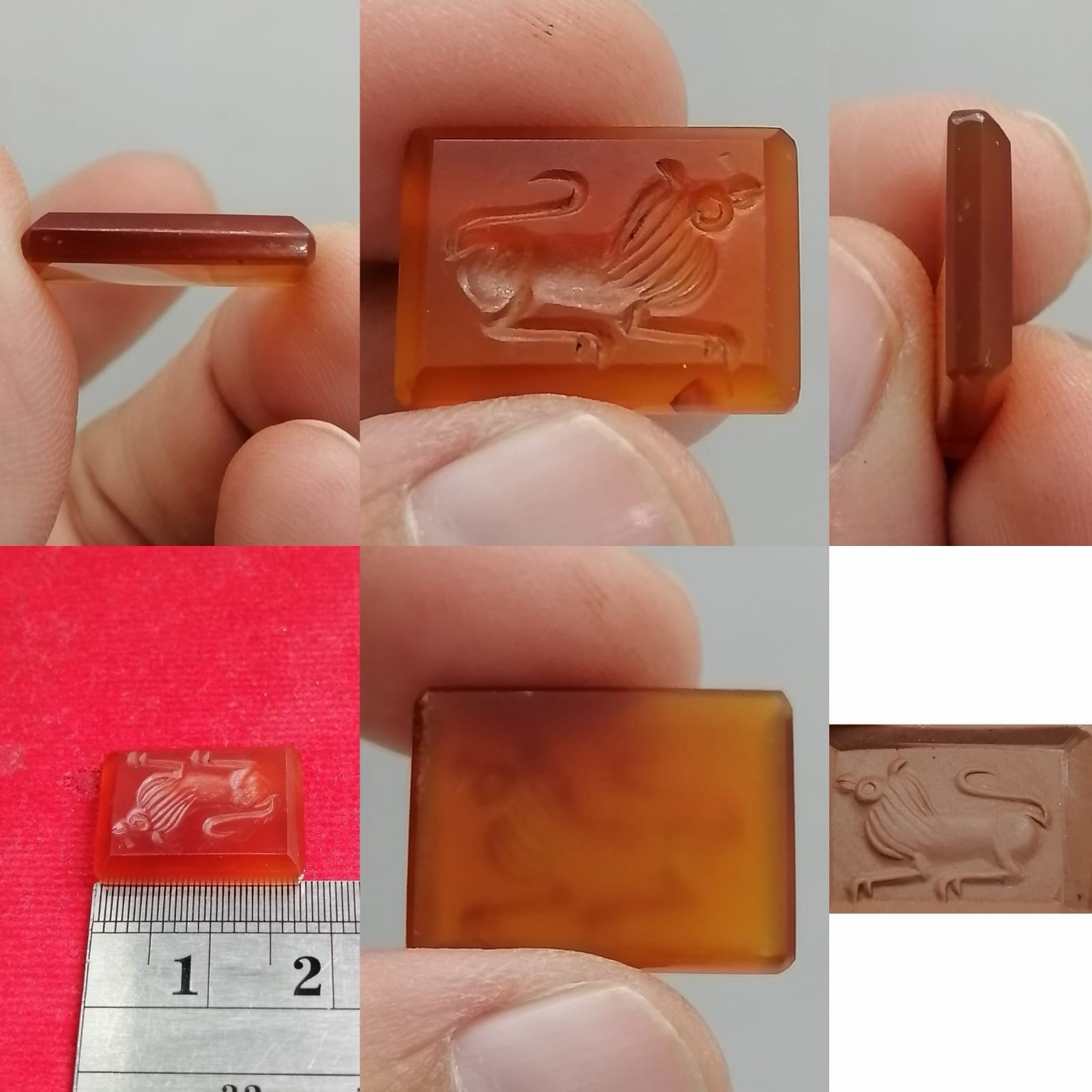 Lion Old Roman Agate Seal Stone Stamp Unique Piece