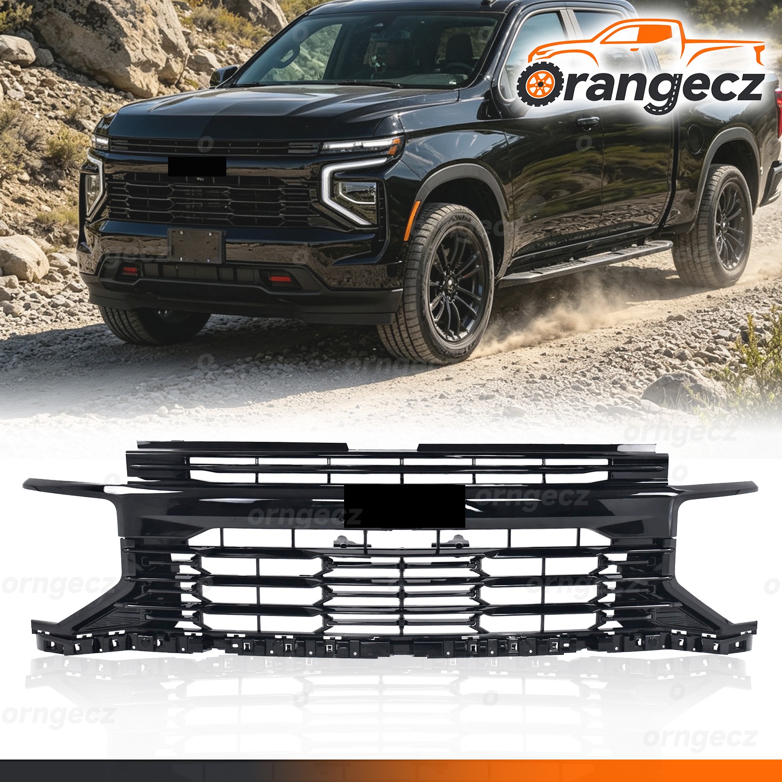 Gloss Black Grill Front Bumper Grille Fit For 2025-2026 Chevy Tahoe Suburban RST