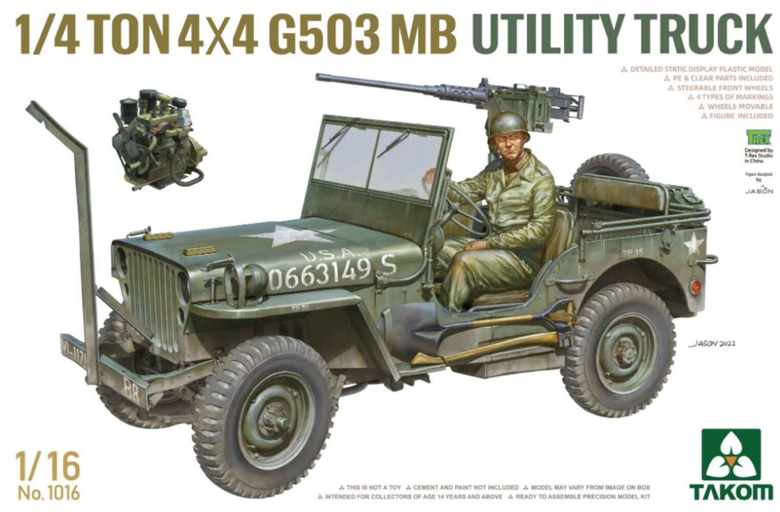 Takom 1016 1/16 US WWII Quarter Ton 4X4 Utility Vehicle