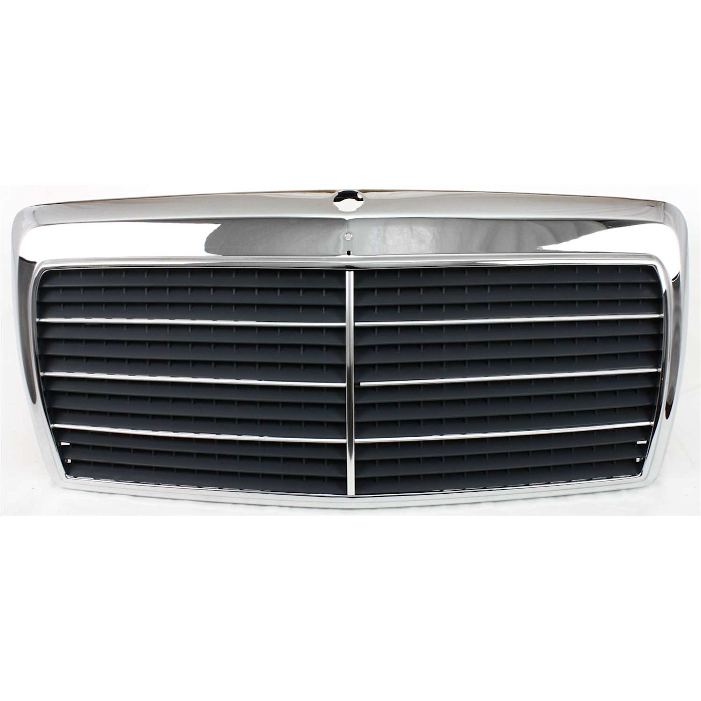Grille For 86-93 Mercedes Benz 300E 90-93 300D Chrome Shell w/ Gray Insert