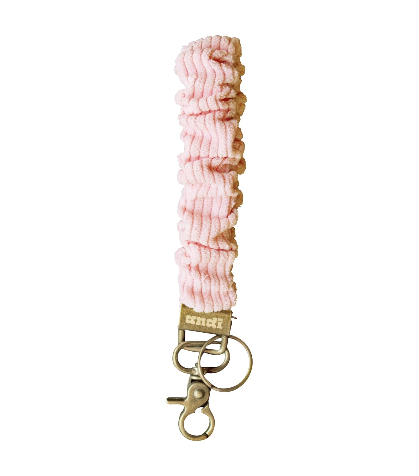 ANDI Scrunchie Wristlet Keychain For Women, Stretchy Keychain, Rose Corduroy