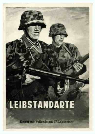 WW2 German Third Reich Elite Leibstandarte w Camo Propaganda Military Poster