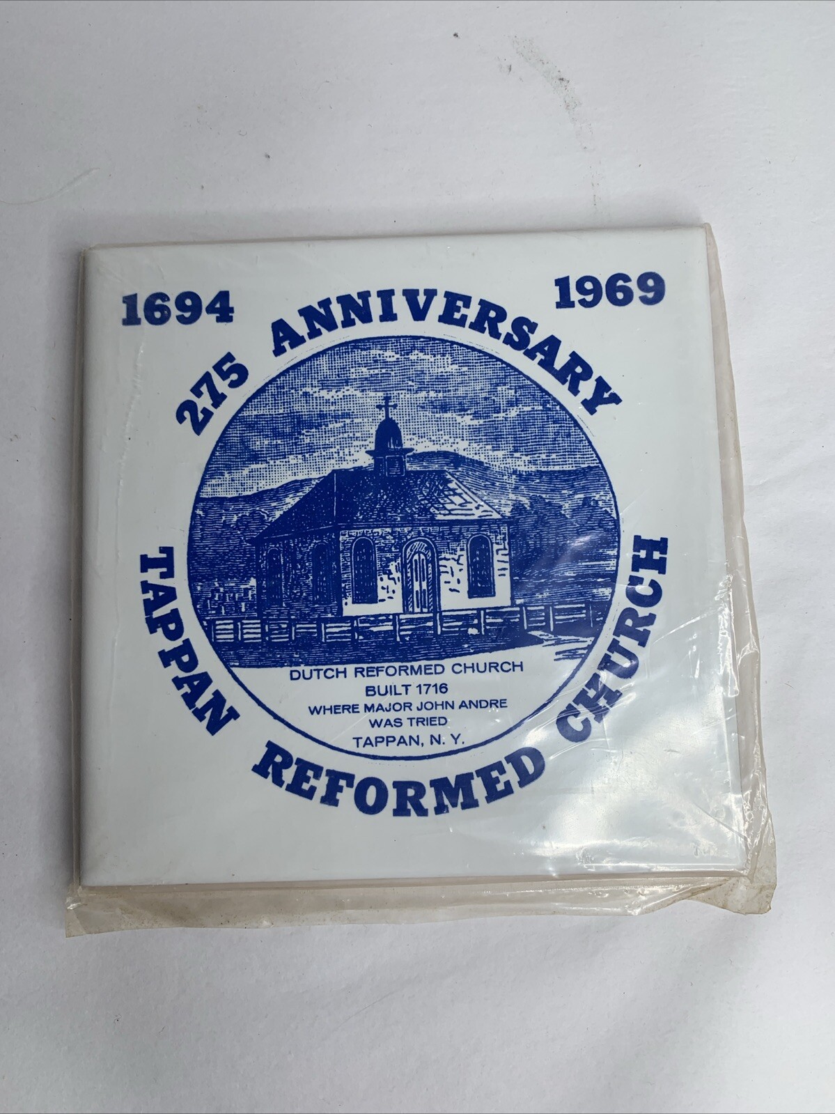 Vintage 1964 1969 275th Anniversary Tappan Reformed Church Dutch Tile Trivit 