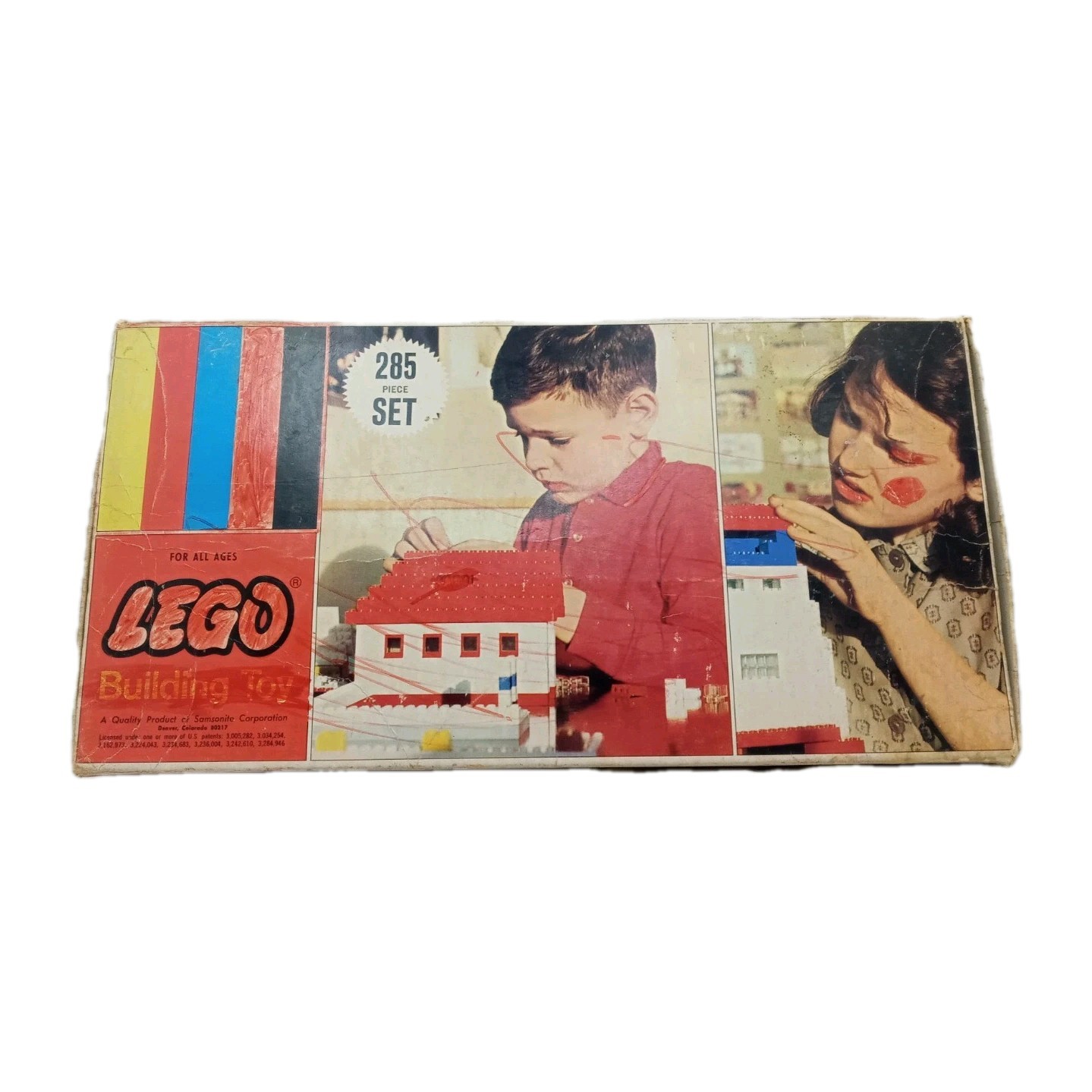Vintage 1966 LEGO Building Toy #285 Original Box & Building Pieces A11