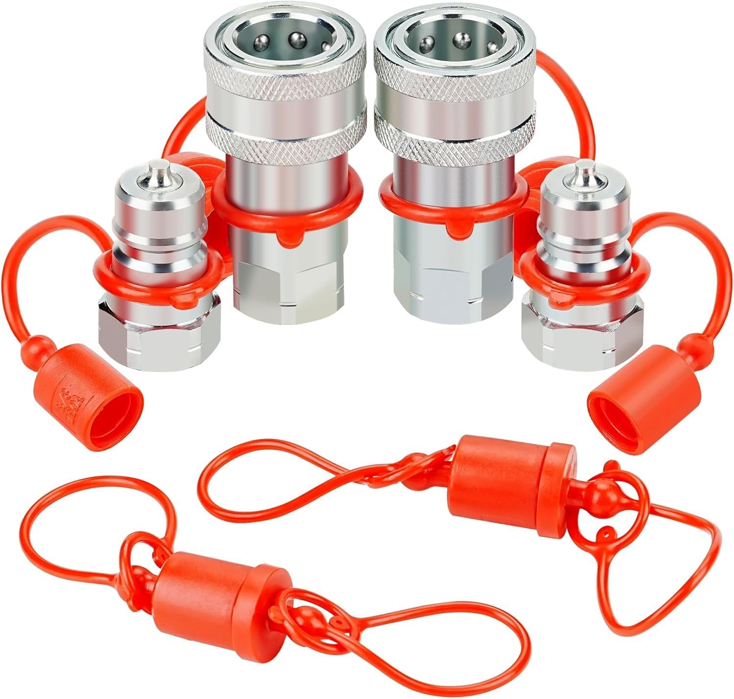 ANCIMOON 3/8\'\' Ag Pioneer Hydraulic Quick Connect Coupler NPT, Sliver ANCIMOON 3/8\'\' Ag Pioneer Hydraulic Quick Connect Coupler NPT, Sliver