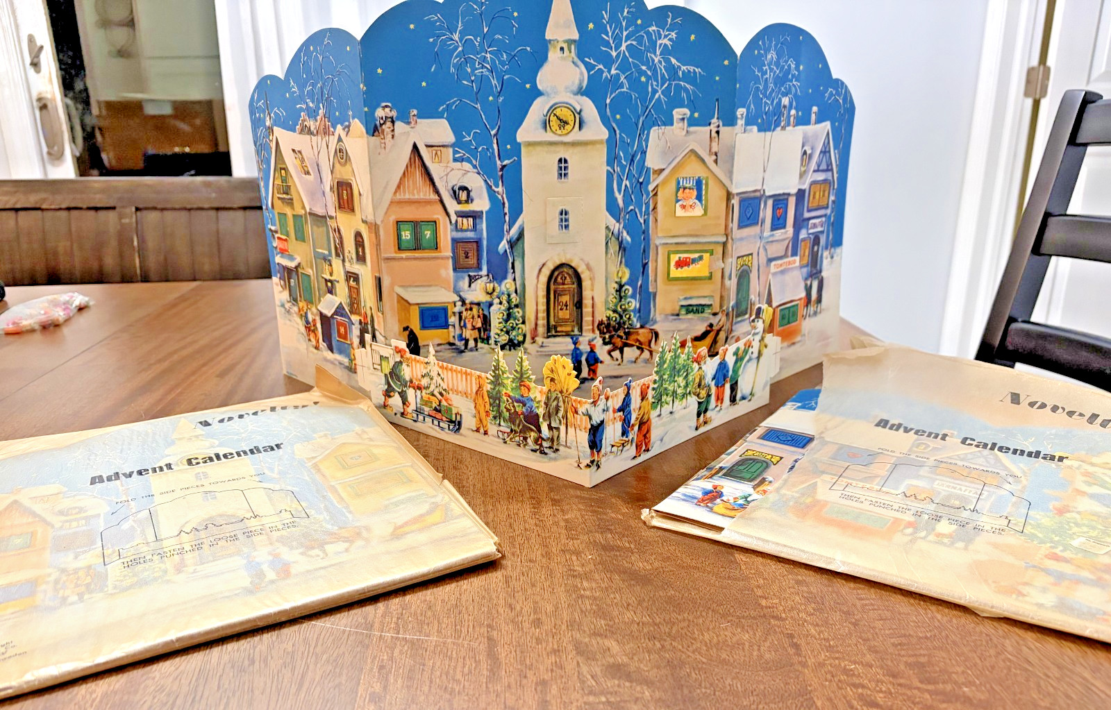 Vintage E.O. & Co Sweden 3D Pop Up Advent Calendar Christmas Village NOS