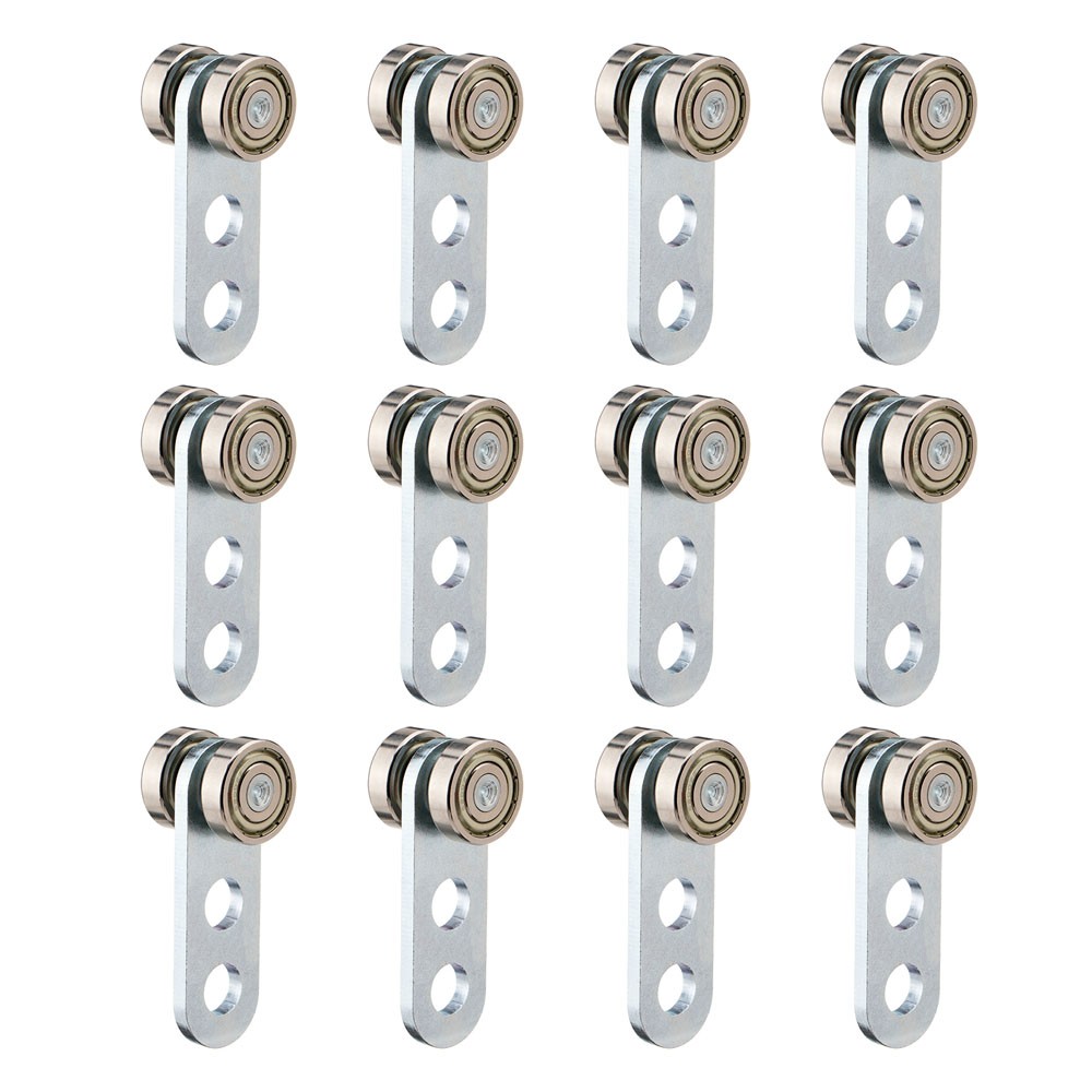 12/24pcs 2 Wheel Trolley Assembly Roller for 1-5/8