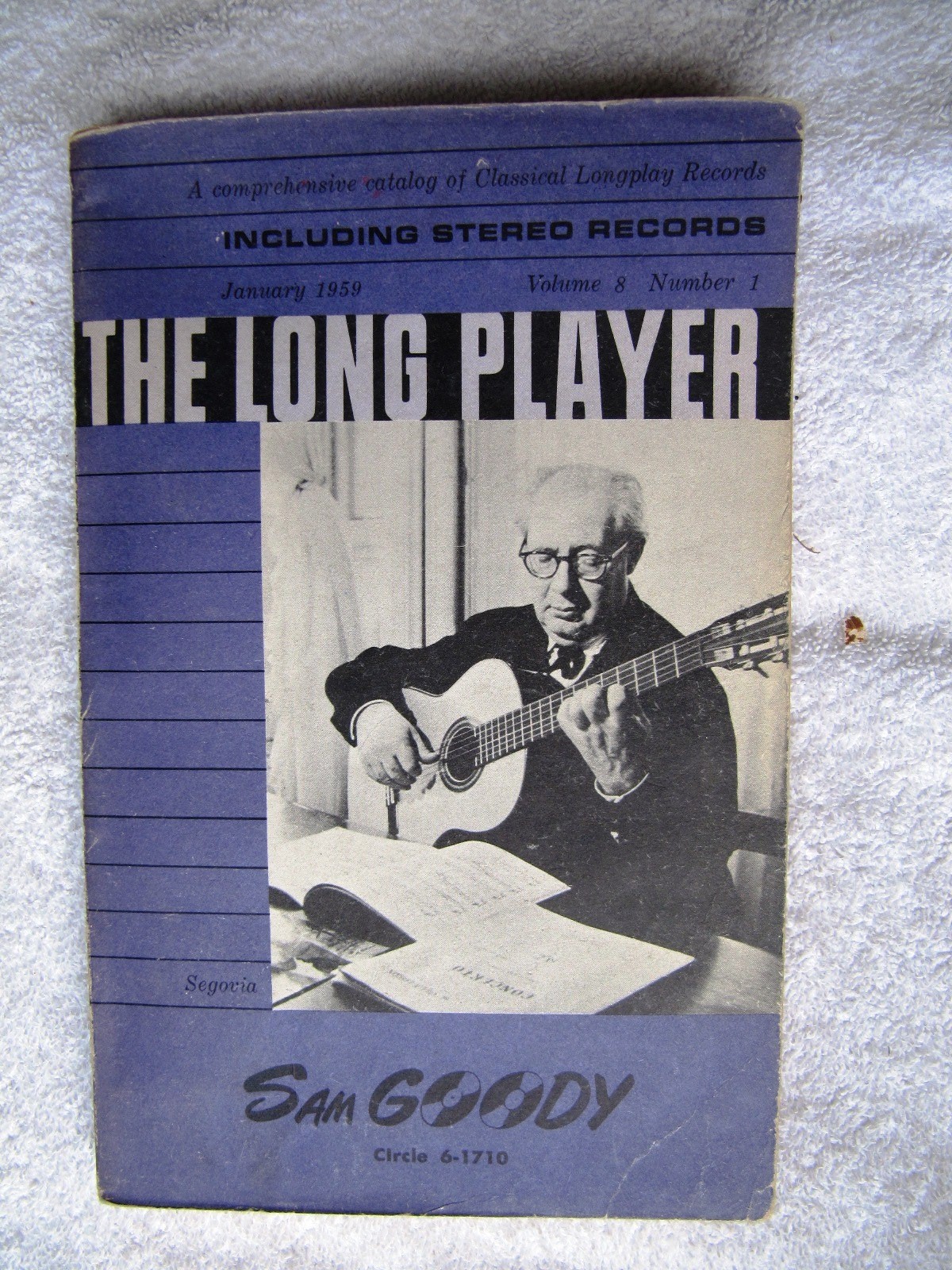 Sam Goody Jan 1959 THE LONG PLAYER Classical Record CATALOG LP Andres Segovia