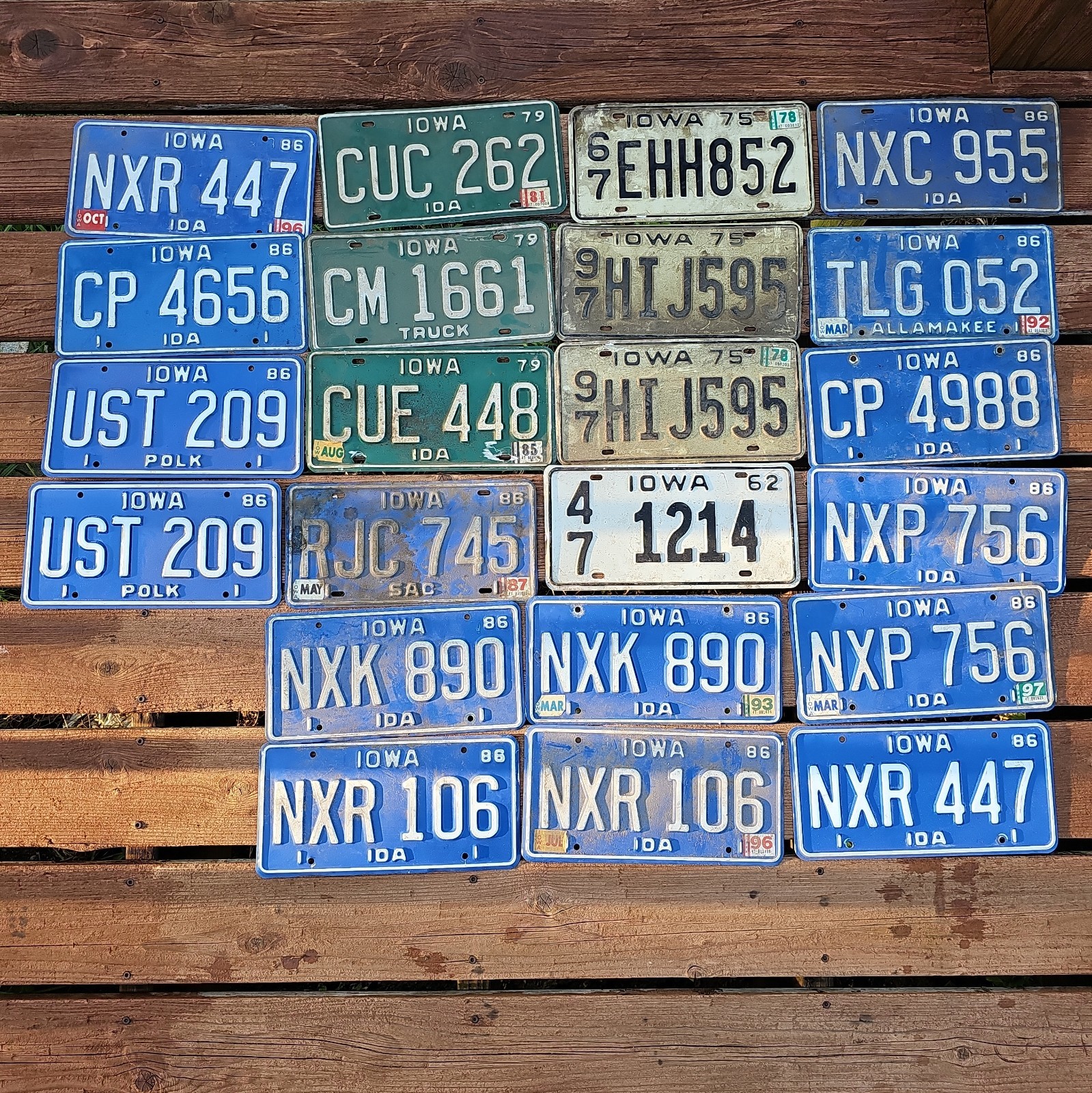 Vintage Iowa License Plate Car Truck Trailer 1962 1970s 1980s Pairs Lot of 22