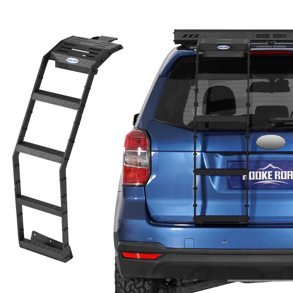Steel Black 4-step Rear Hatch Ladder Fit Subaru Forester 2014 2015 2016 17 18