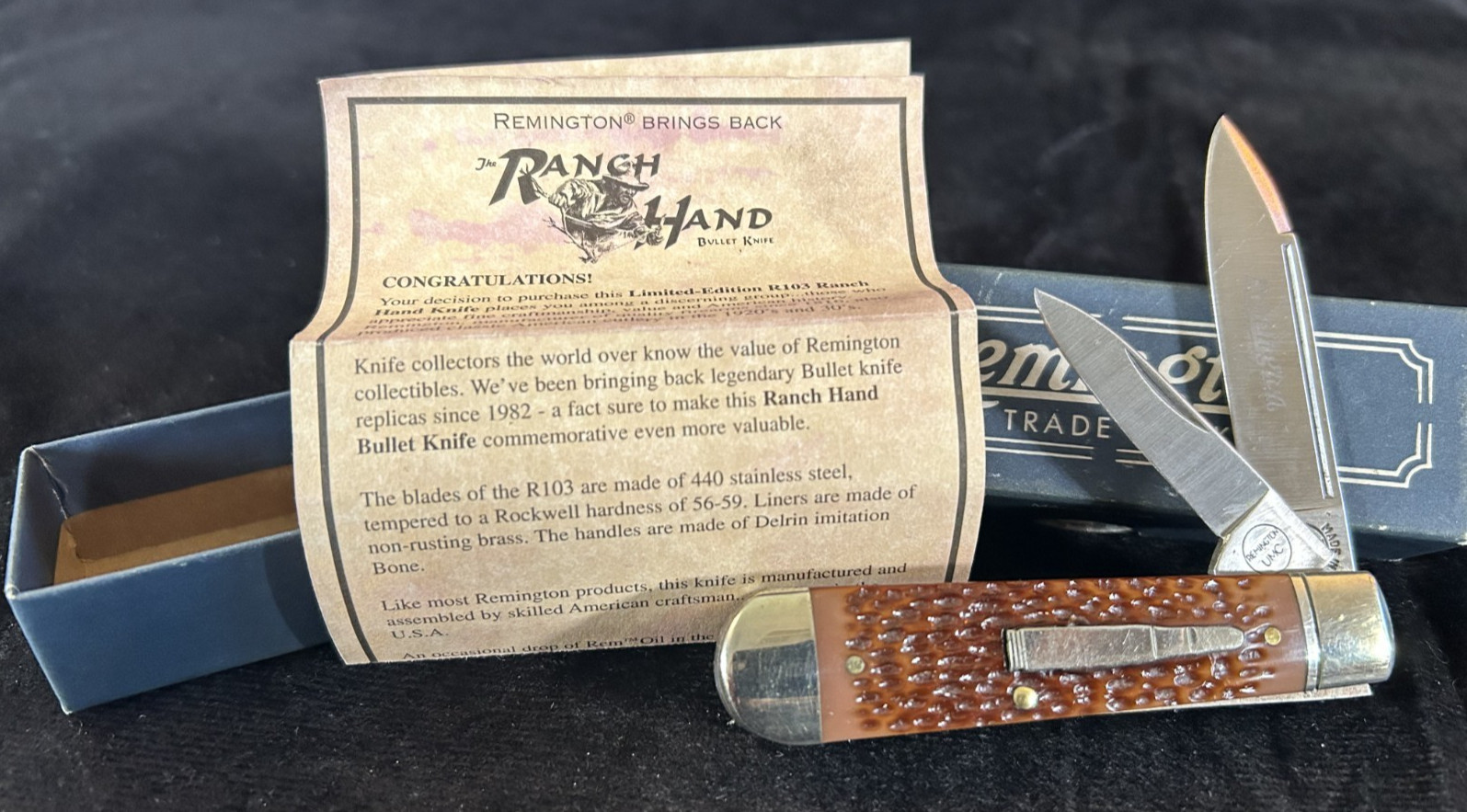 Remington Ranch Hand 1999 Bullet Knife Great Jack knife New in the Original Box