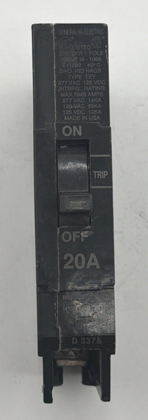 GENERAL ELECTRIC GE TEY120  Type TEY Circuit Breaker Single Pole 20 Amp NOS US