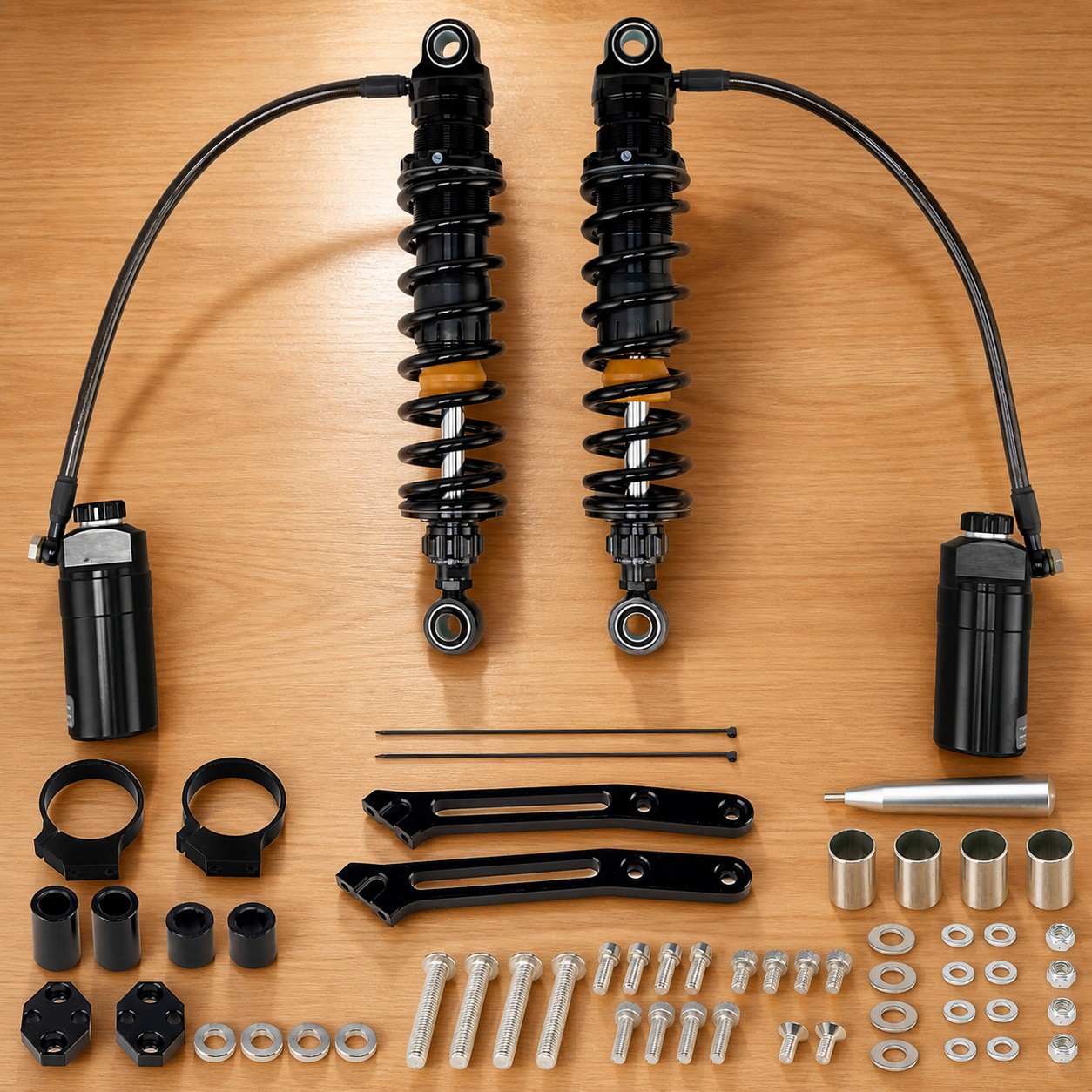 US Remote Reservoir Rear Suspensions Shock Fit For Harley Touring Road Glide 14+
