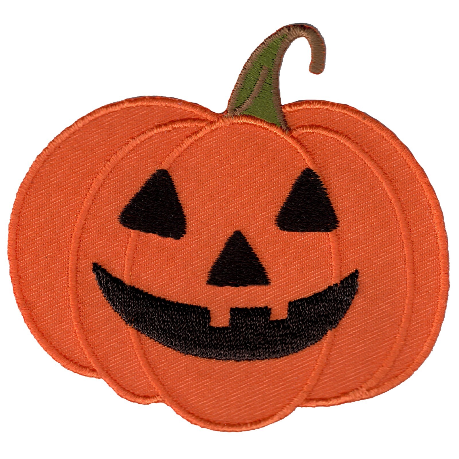 HALLOWEEN PUMPKIN JACK O LANTERN iron-on applique EMBROIDERED PATCH ORANGE new