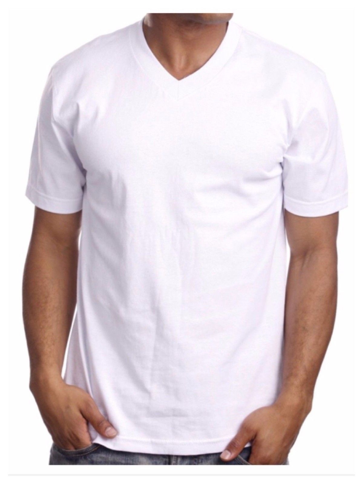 Men T-Shirt MAX HEAVY WEIGHT Plain V-Neck Big Size Gym Active Short Sleeve Tee