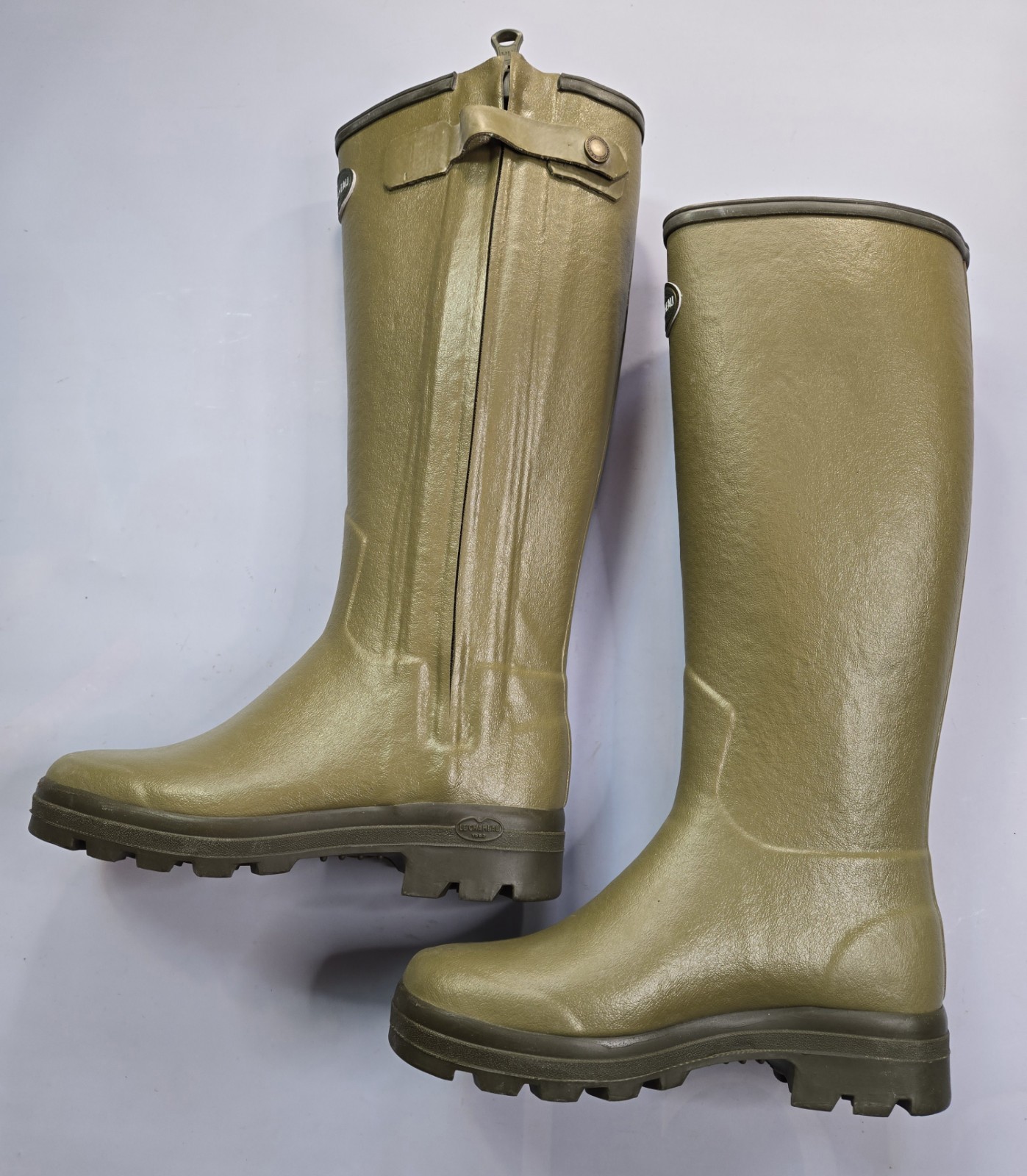 LE CHAMEAU CHASSEUR NEOPRENE LINED MEN'S ICONIC GREEN WELLINGTON BOOTS