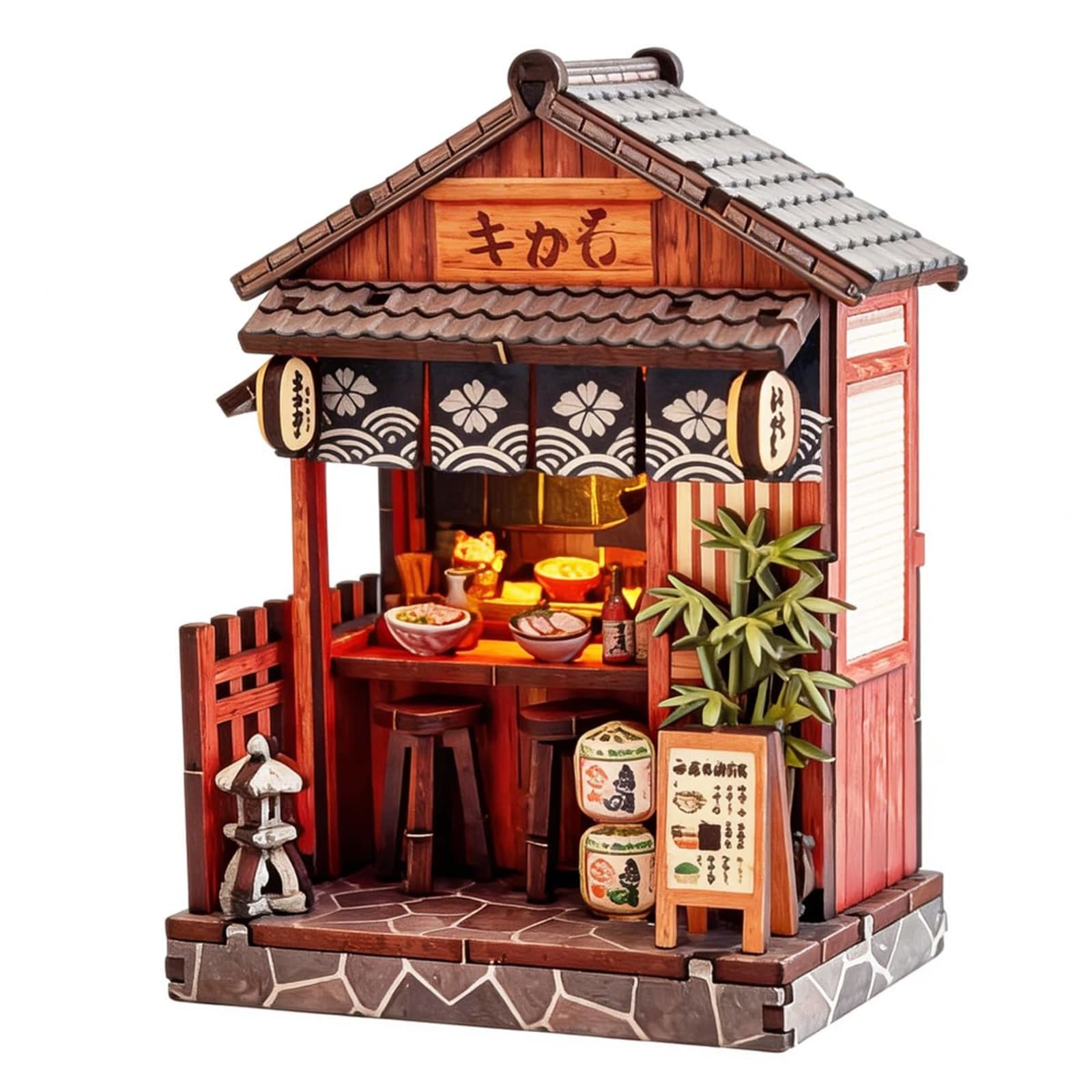 DIY Japanese Shop Book Nook Kit Wooden Miniature Dollhouse 5.7 x 6.1 x 7.8 in