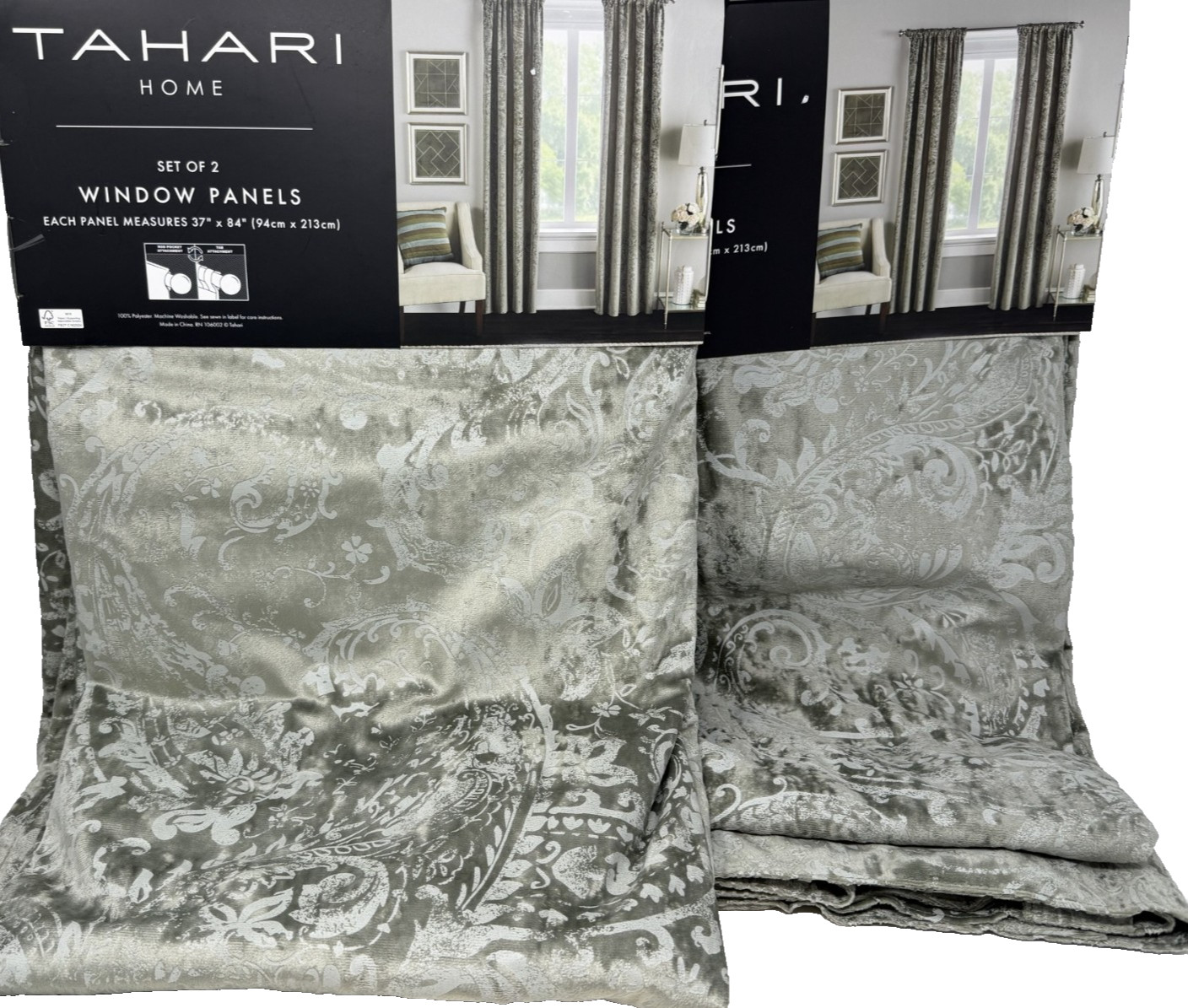New Tahari Home Velvet Jacquard Drapes 37