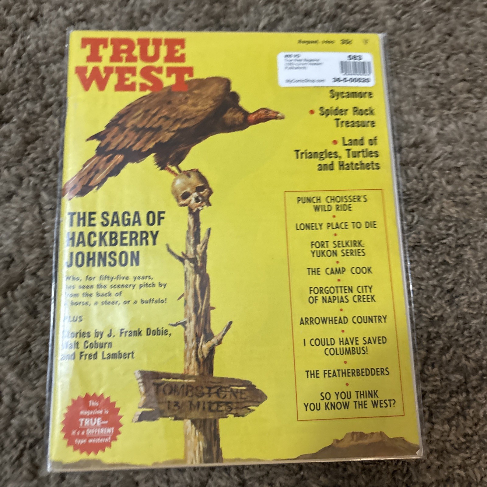 Vintage True West August 1965 #85 VG Spider Rock, Hackberry Johnson Saga Vintage True West August 1965 #85 VG Spider Rock, Hackberry Johnson Saga