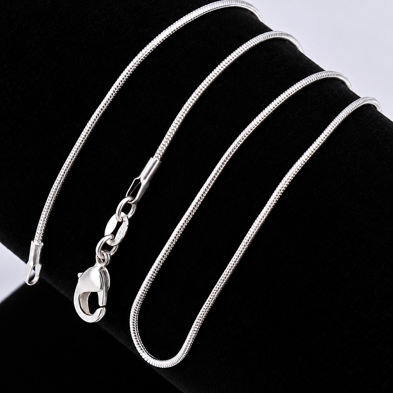 10PCS wholesale 925 sterling solid silver 1MM 16-30inch snake chain necklace