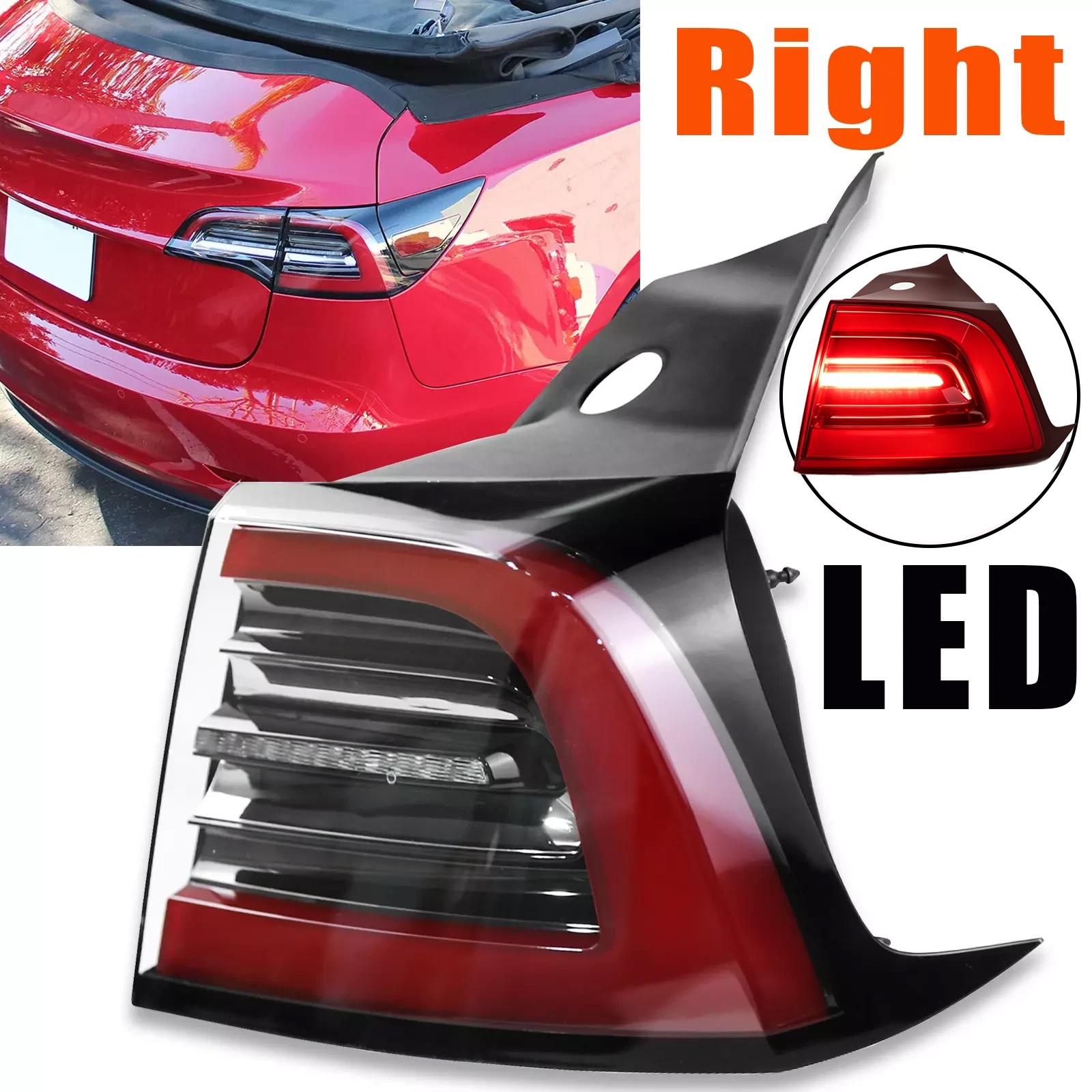 Right Passenger Outer TailLight LED Rear Lamp 3pin For Tesla Model 3 Y 2017-2020 Right Passenger Outer TailLight LED Rear Lamp 3pin For Tesla Model 3 Y 2017-2020