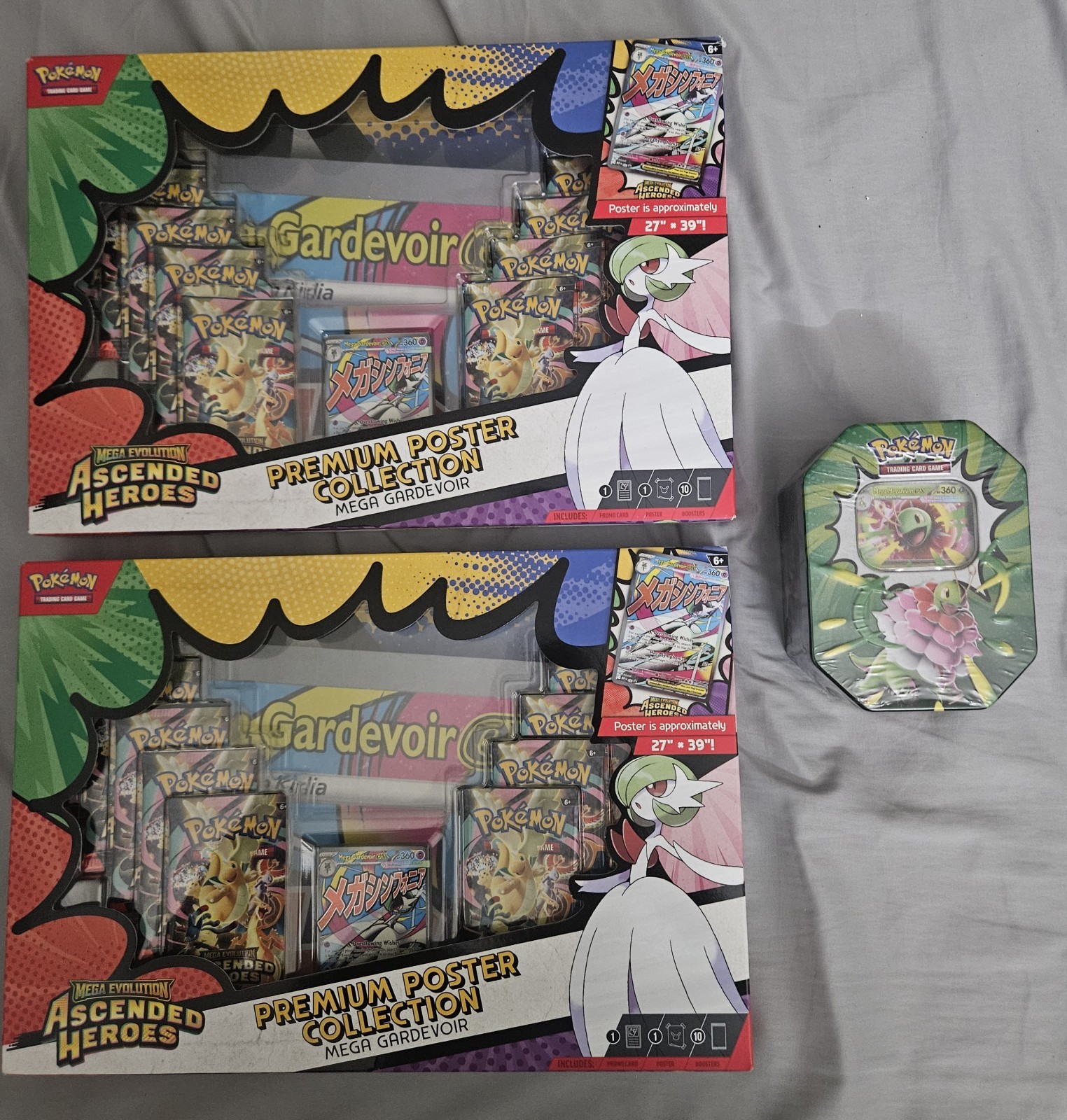 2X Pokémon Ascended Heroes Poster Collection Gardevoir & 1X Meganium Tin-see pic 2X Pokémon Ascended Heroes Poster Collection Gardevoir & 1X Meganium Tin-see pic