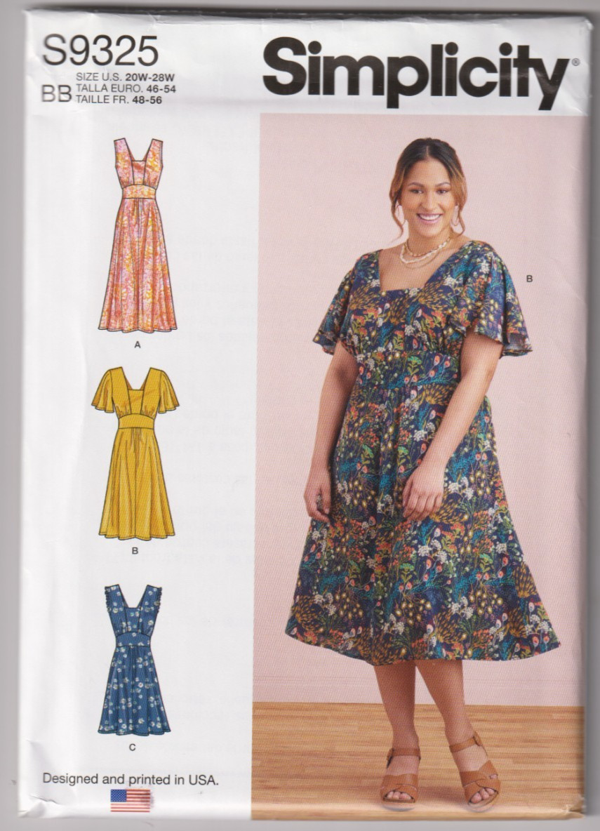 9325 SIMPLICITY - DRESS w Variations - Sz 20/22/24/26/28