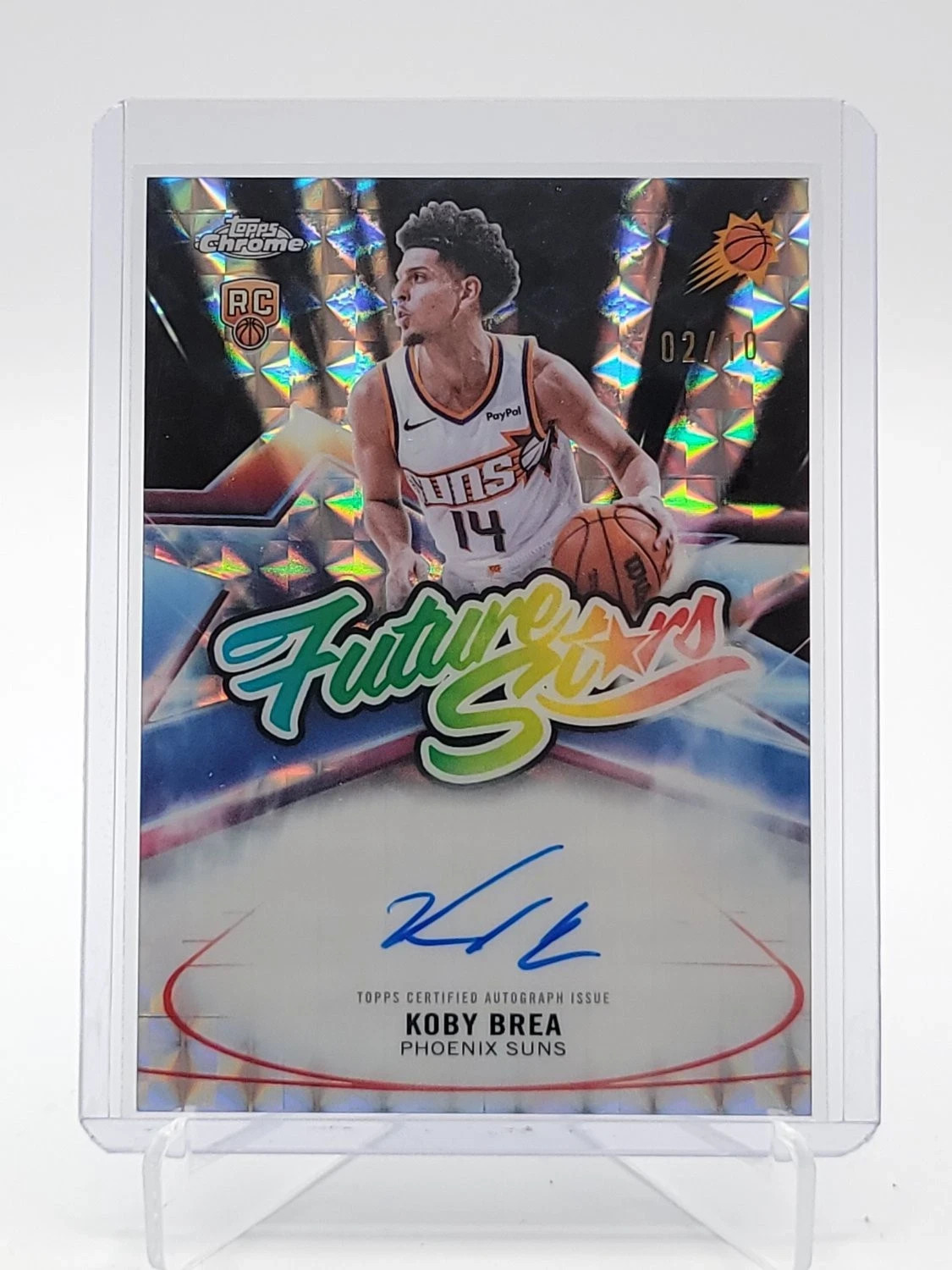 KOBY BREA 2025-26 TOPPS CHROME UPDATE FUTURE STARS BLACK GEO RC AUTO 02/10