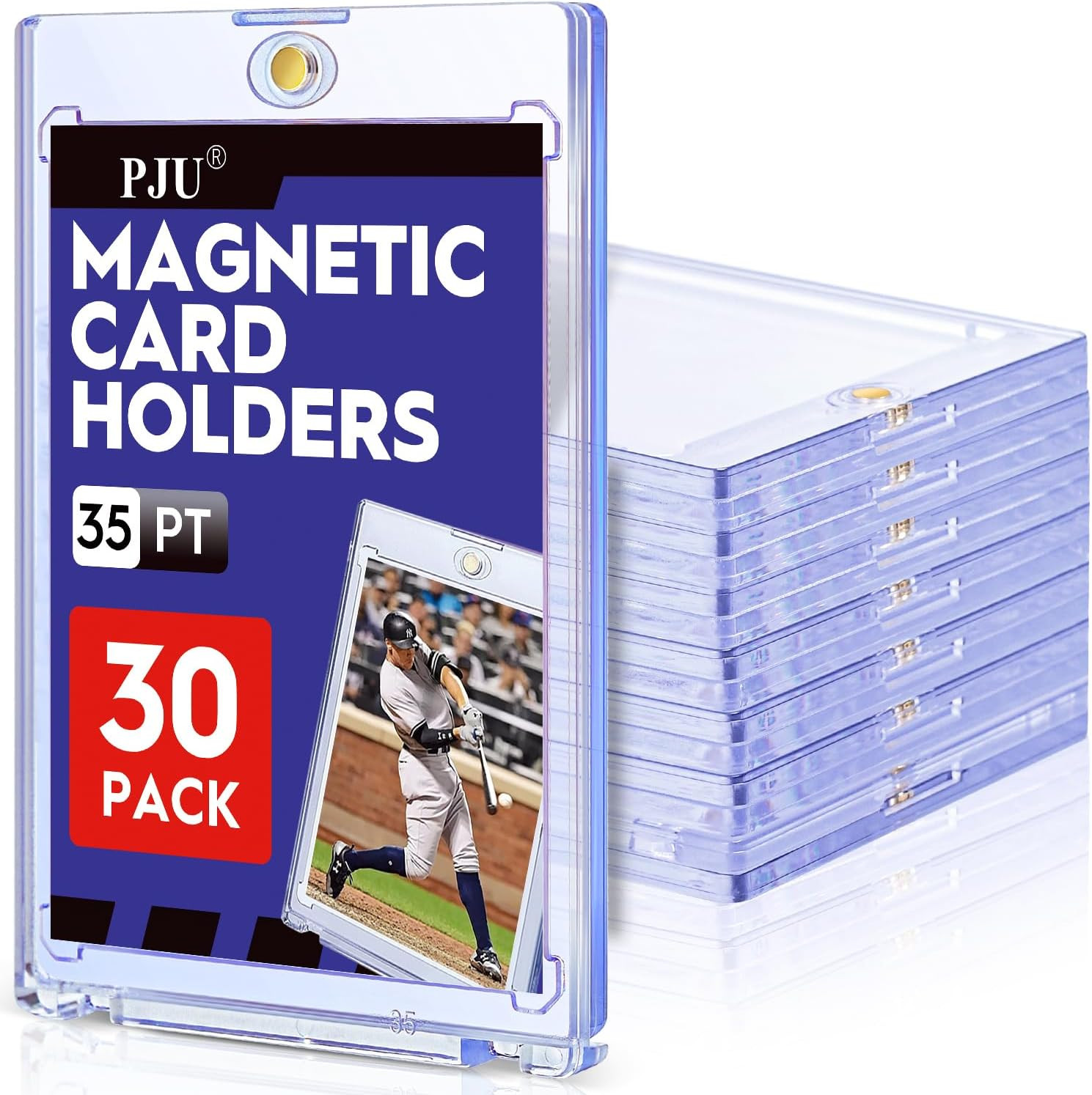 30 Ct Magnetic Card Holder 35pt One Touch Trading Card Case UV Protect