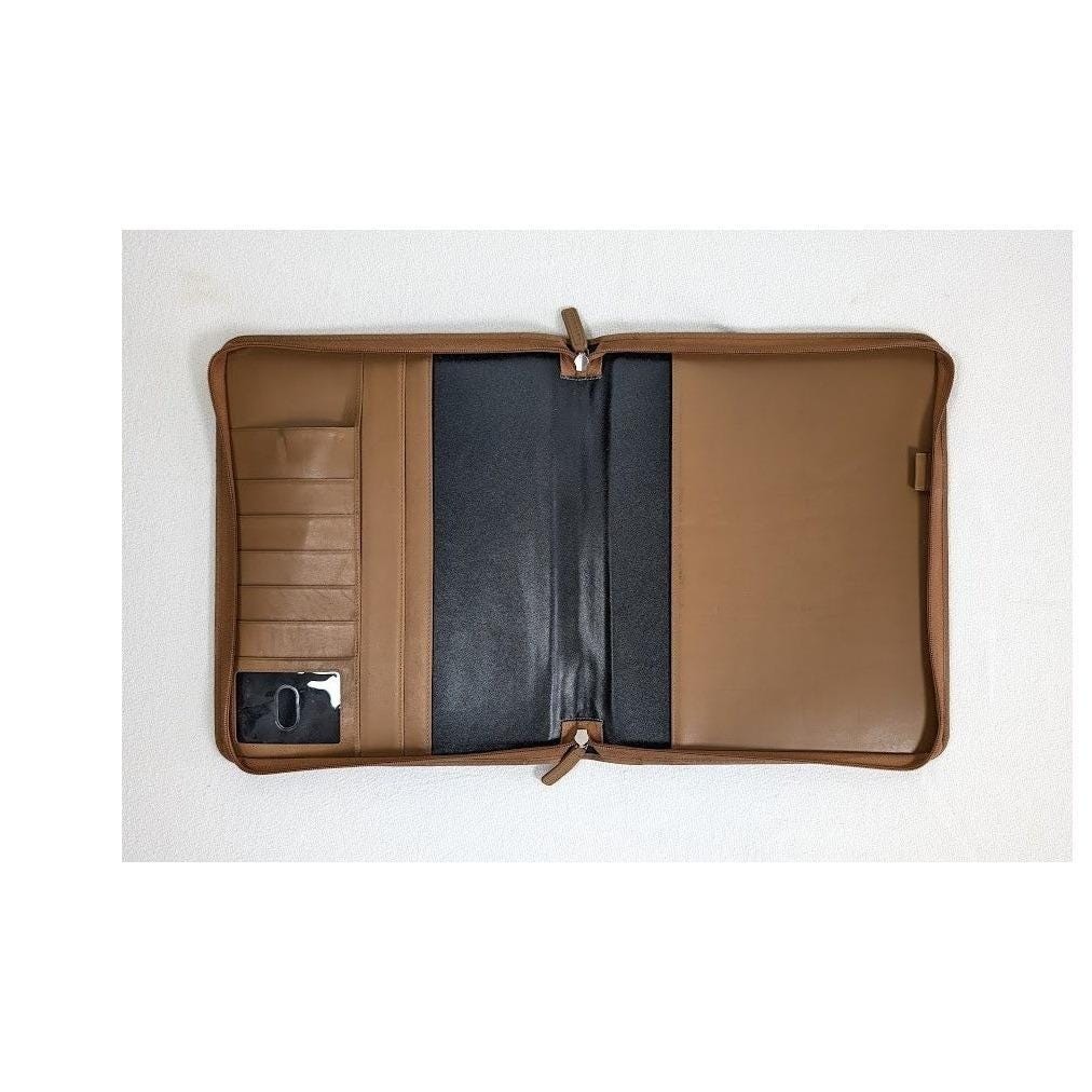 Vintage Levenger Leather Zip Portfolio 12x10.5\
