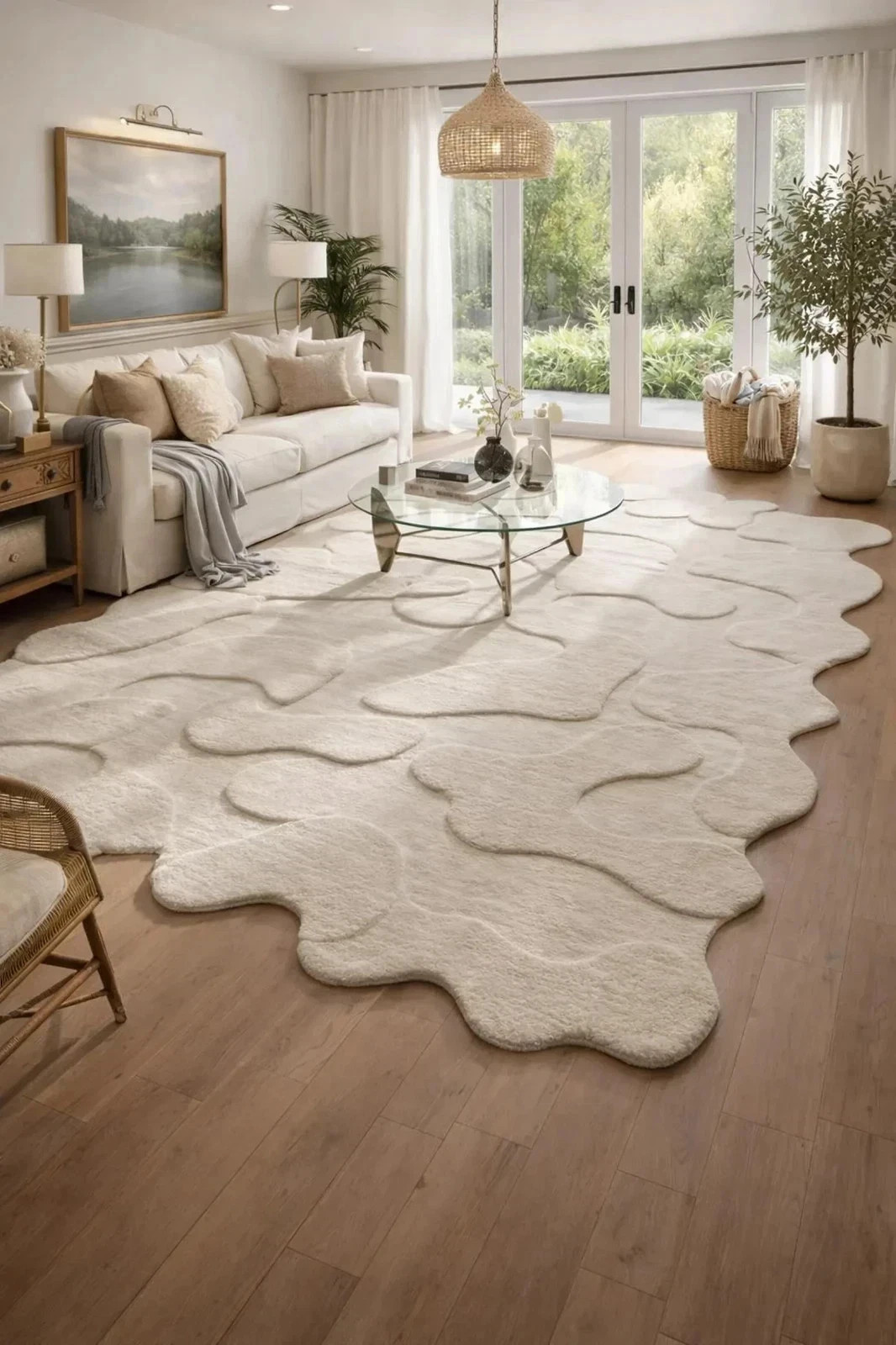 Hand Tufted Wool Rug Cream Ivory Modern Abstract Sculpted Area Rug living room Hand Tufted Wool Rug Cream Ivory Modern Abstract Sculpted Area Rug living room