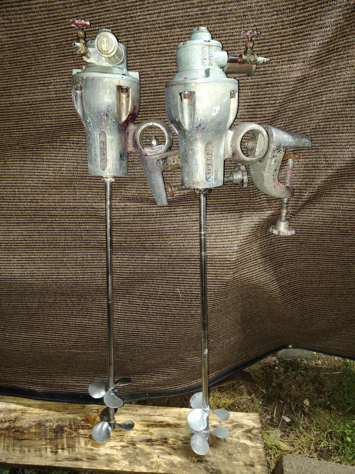2 INDCO Industrial Pneumatic Clamp-Mount Mixers / Agitators – Heavy Duty