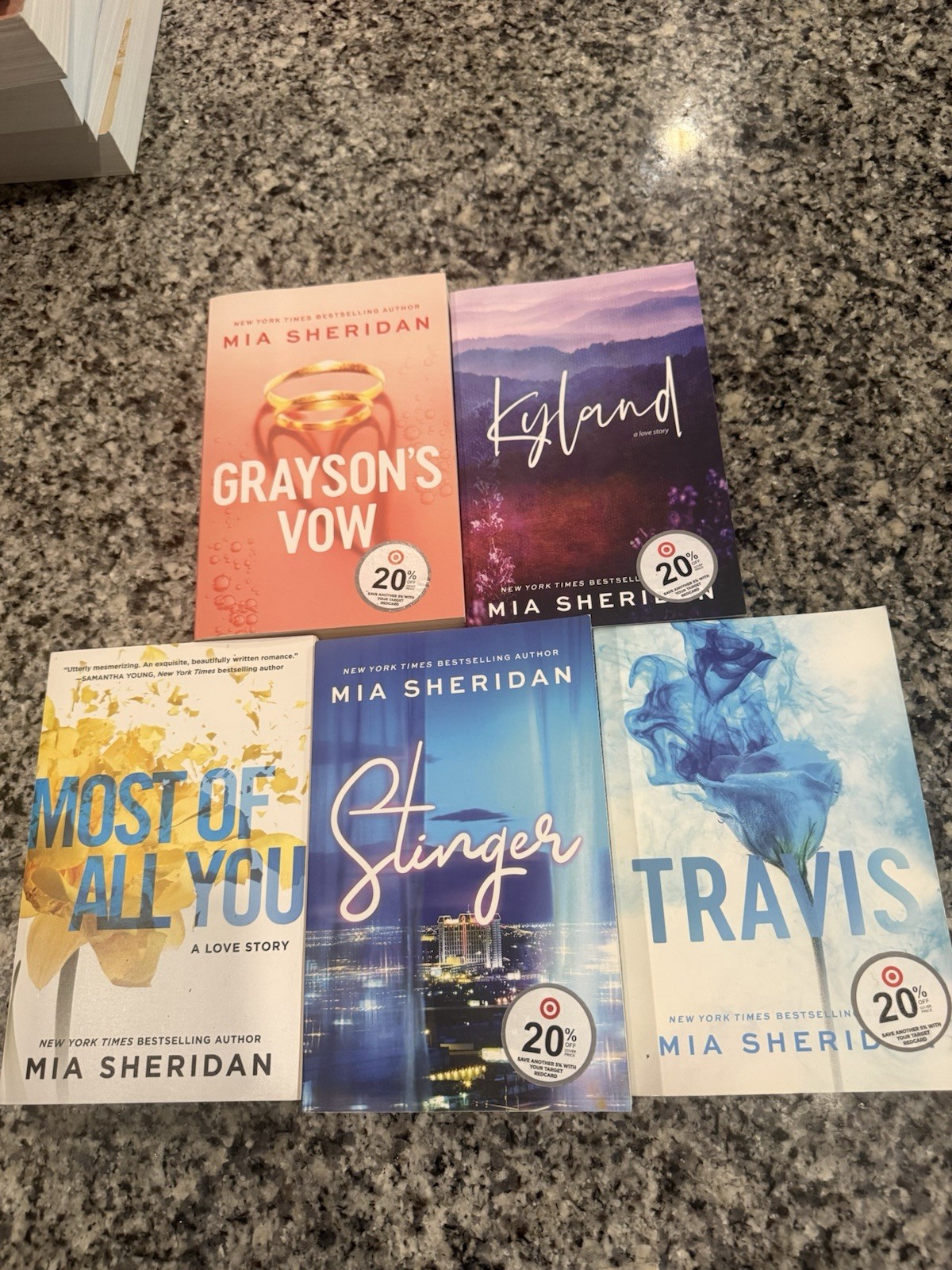 Mia Sheridan 6-Book Paperback Romance Lot - Kyland Travis Stinger Grayson's Vow