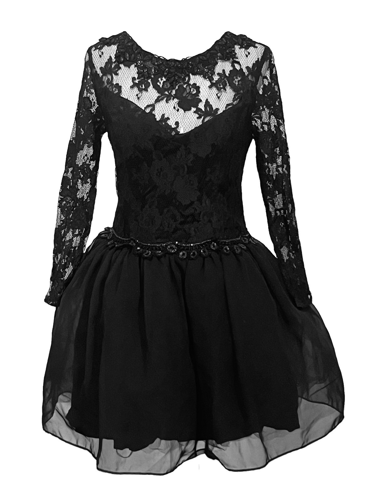 Scott McClintock Vintage Y2K Sz 4 Black Lace Netting Crinoline Dress WhimsiGoth