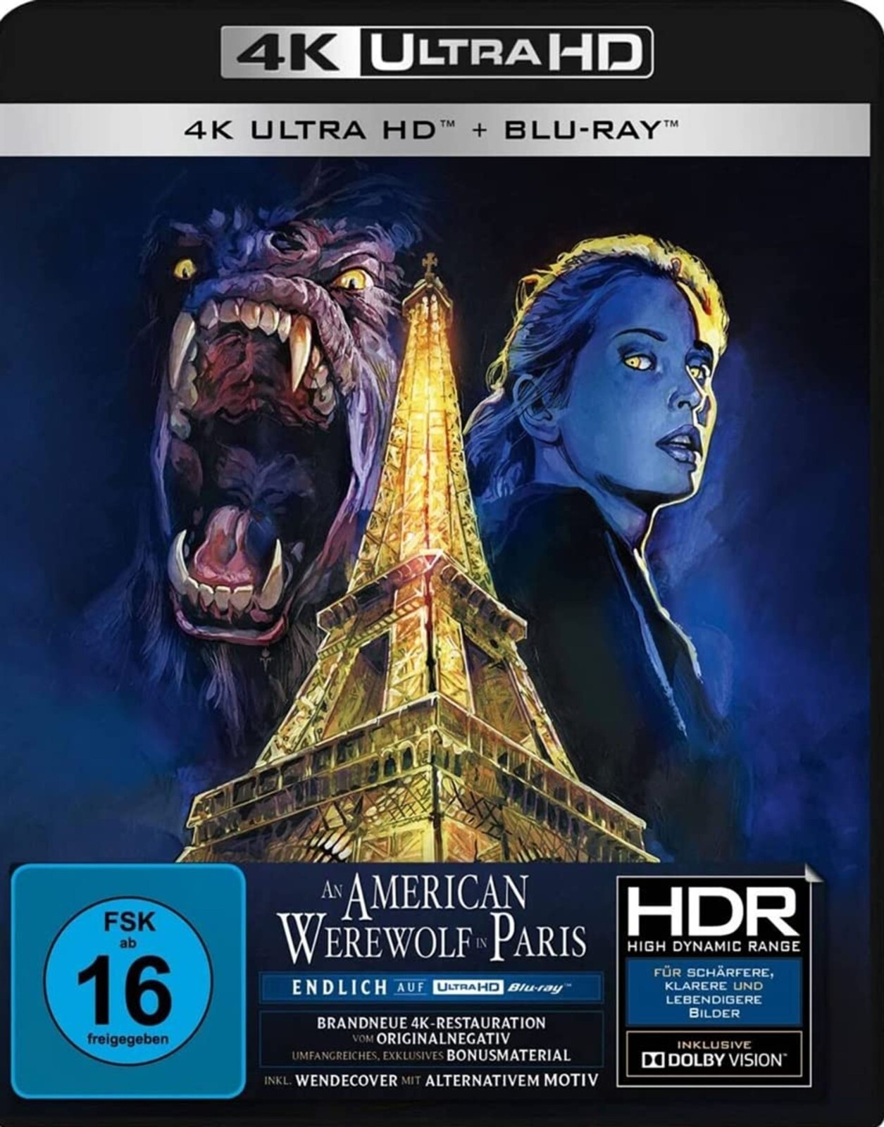 An American Werewolf in Paris (1997) 4K UHD Blu-Ray NEW (GermanPkg/EnglishAudio)