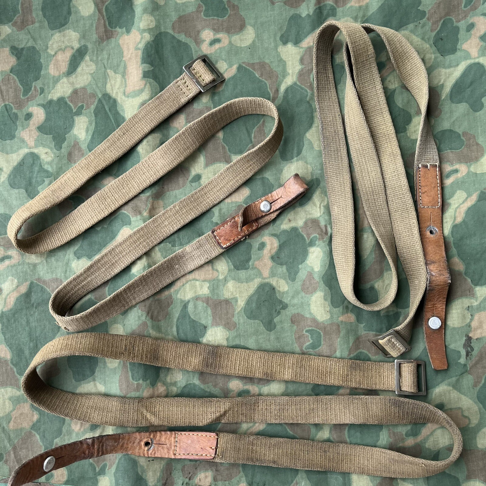 One (1) Czech Military VZ52 VZ52/57 Rifle Canvas Leather Sling Surplus Army Used