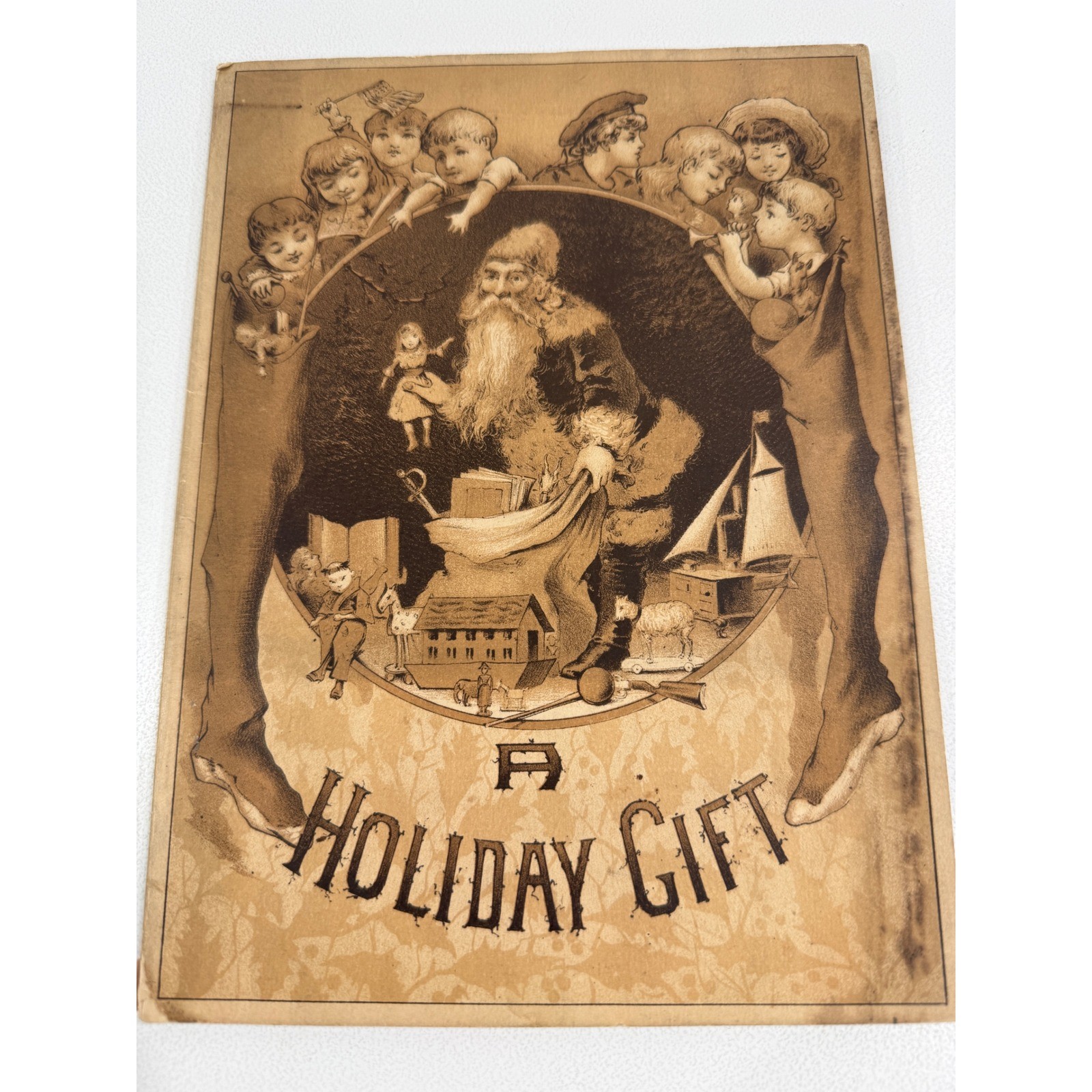 Antique 1886 A Holiday Gift O.S. Baldwin Clothier Brooklyn NY Victorian