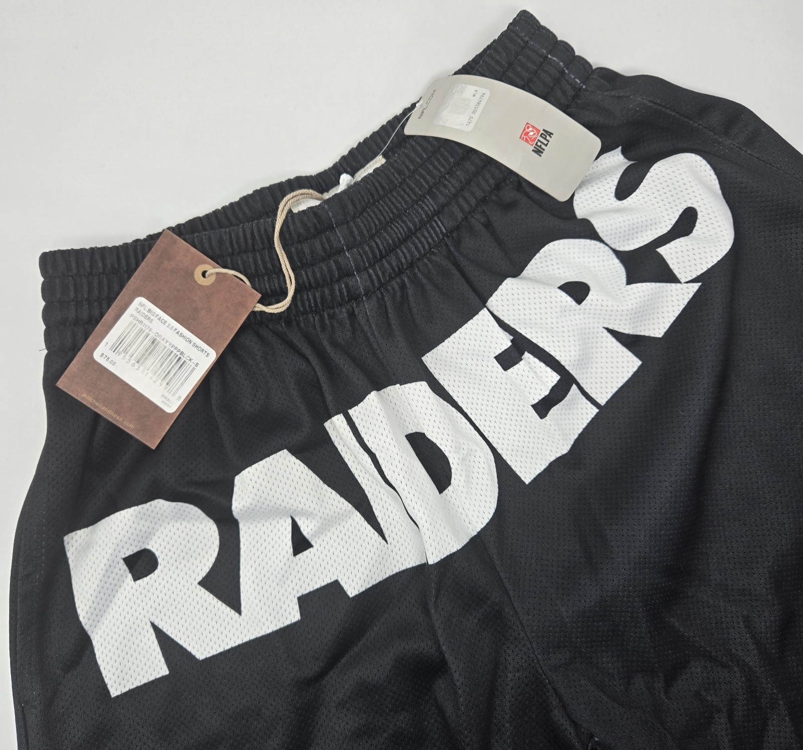 Las Vegas Oakland Raiders Shorts Mens S  Mitchell & Ness NFL Throwbacks Mesh