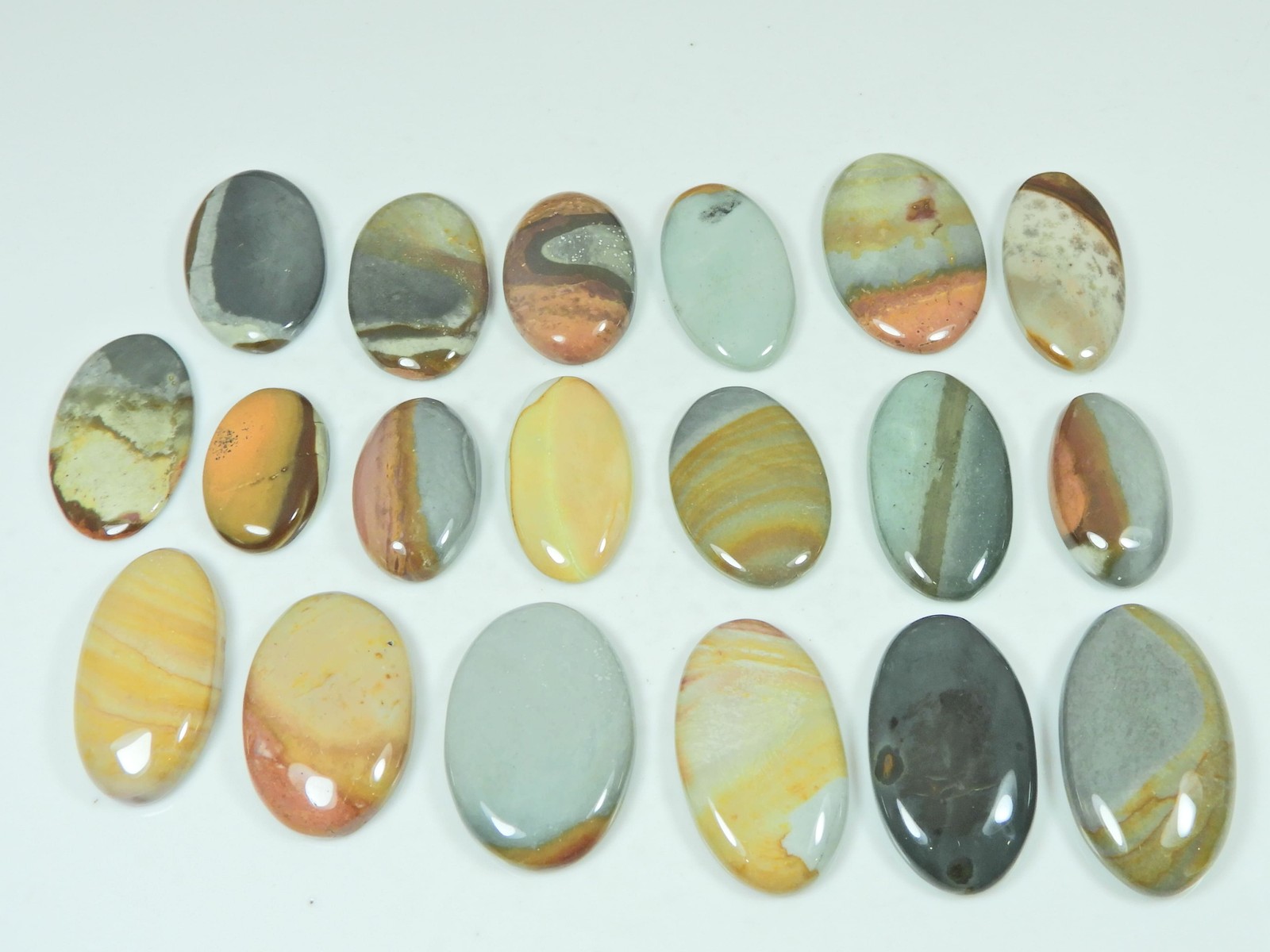 382Cts. Natural Imperial Jasper Oval Shape Cabochon Loose Gemstone 19Pcs Lot F41