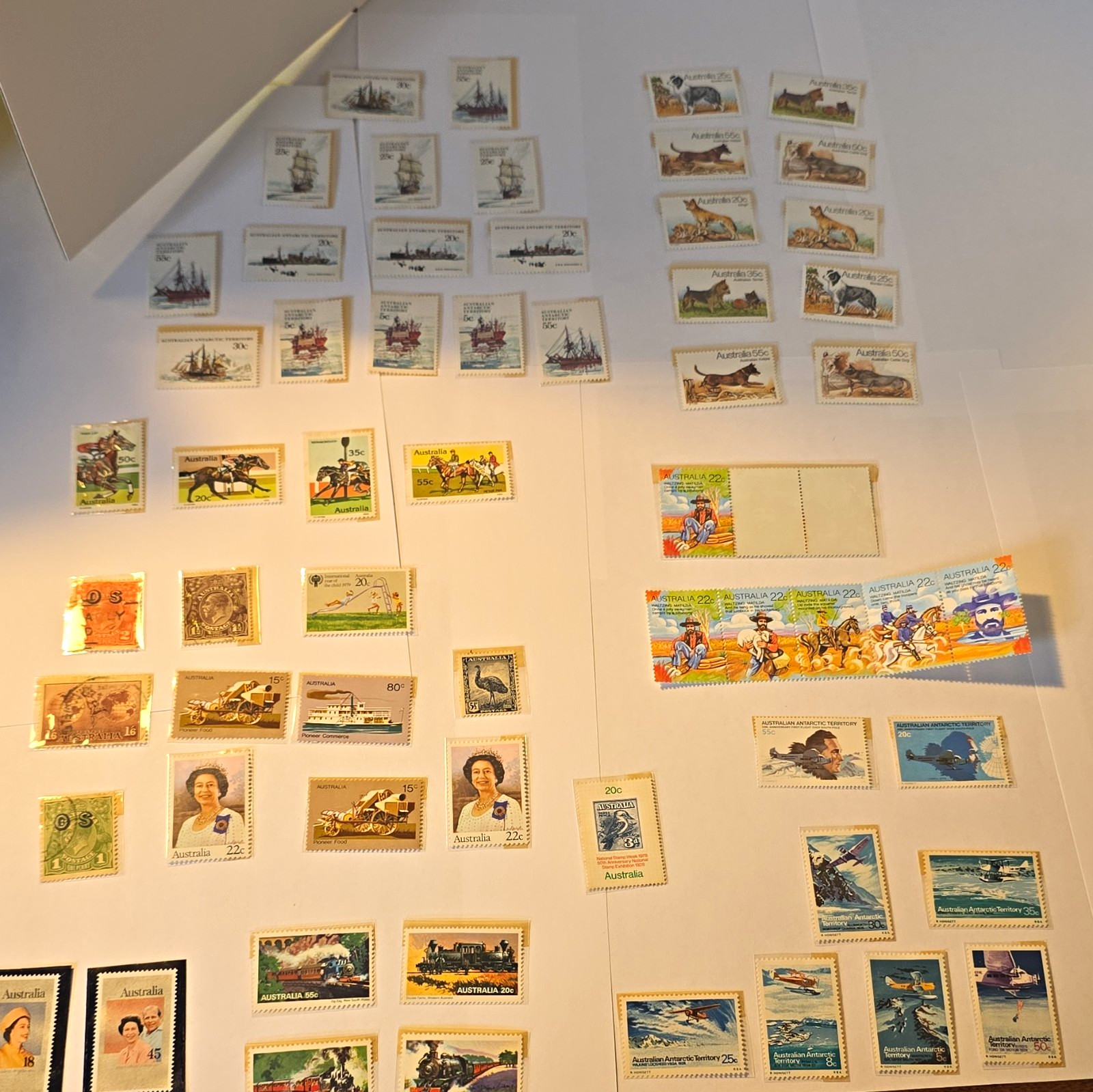 Vintage Australian Stamps, Most Mint Condition, 63 Total