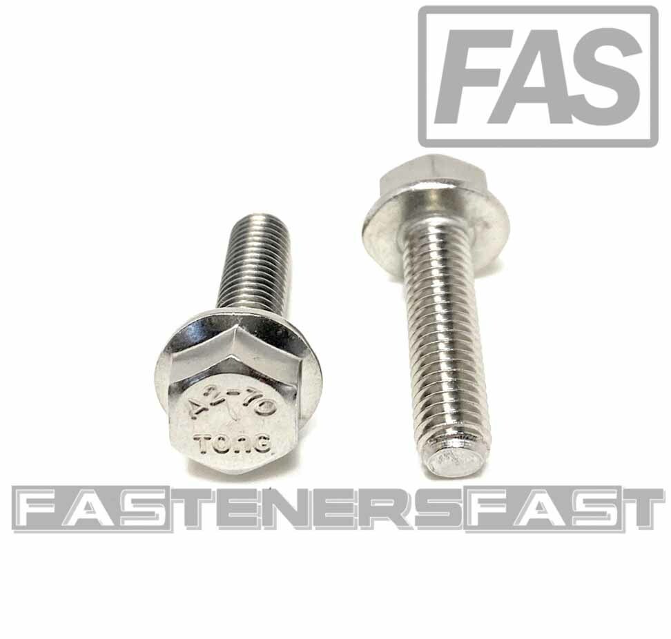 (10) M8 x 1.25 x 30 Stainless Steel DIN6921 A2 Hex Flange Bolts M8x30mm Flange (10) M8 x 1.25 x 30 Stainless Steel DIN6921 A2 Hex Flange Bolts M8x30mm Flange