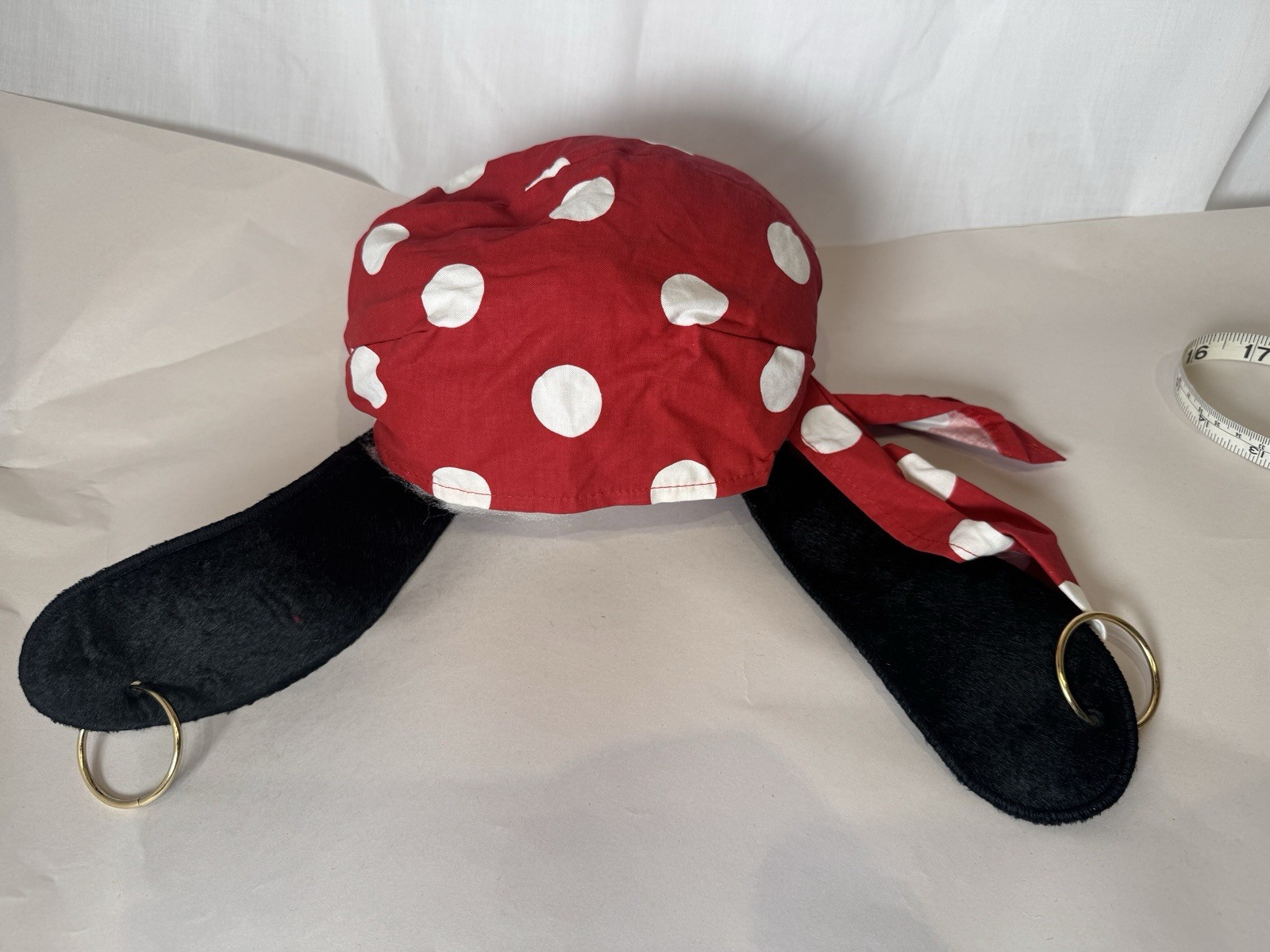 Vintage 2003 Walt Disney World Goofy Pirate Bandana Hat Gold Hoop Ears OSFA