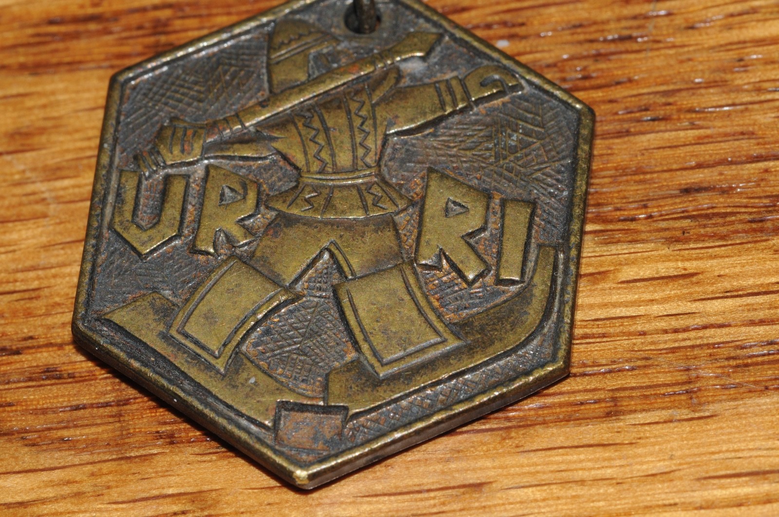 Antique 1936 URRI Patron Saint of Skiers National Ski Patrol Lucky Medal Charm *