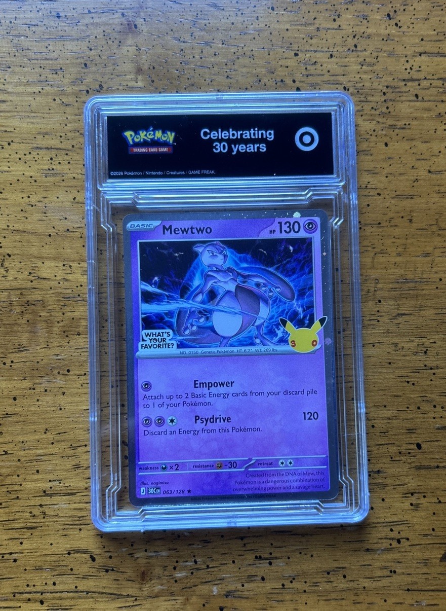 Target Mewtwo Pokemon Promo Family Event 30th Anniversary Inside Collectors Slab