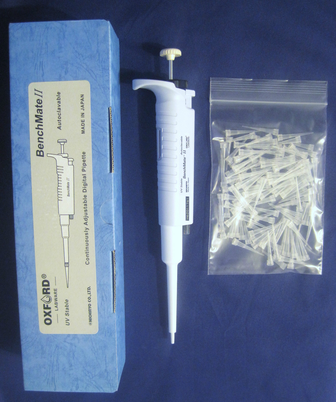 0.1-2.0uL Oxford Benchmate II Micro Pipette Single Channel Adjustable Volume P2