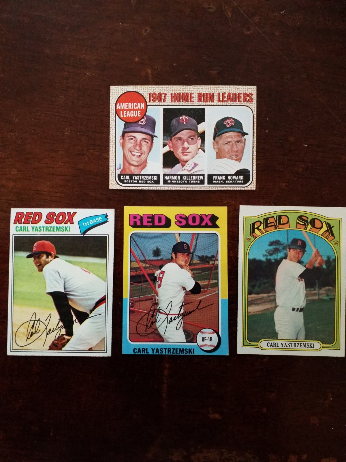 4 Card CARL YASTRZEMSKI Lot 1968 Topps 1972 1975 1977 Topps. SEE PICS 4 Card CARL YASTRZEMSKI Lot 1968 Topps 1972 1975 1977 Topps. SEE PICS