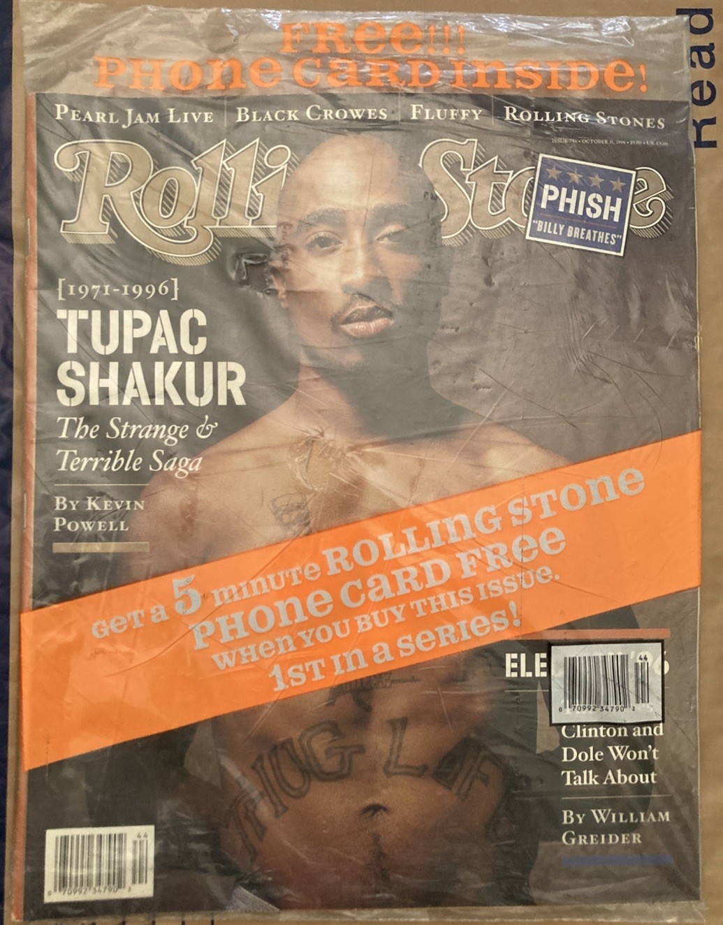 2Pac Rolling Stone #746 October 31st 1996 Factory Sealed Polybag Extremely Rare 2Pac Rolling Stone #746 October 31st 1996 Factory Sealed Polybag Extremely Rare