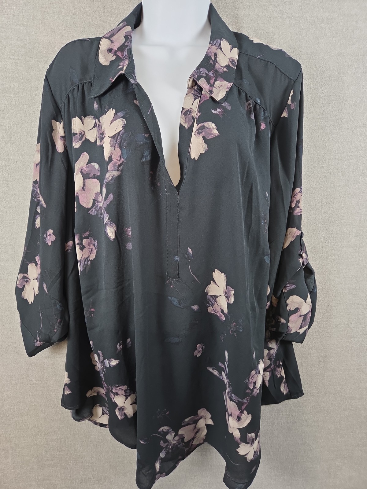 Torrid Harper 3X Floral Print Georgette Pullover Collared 3/4 Sleeve Blouse NEW Torrid Harper 3X Floral Print Georgette Pullover Collared 3/4 Sleeve Blouse NEW