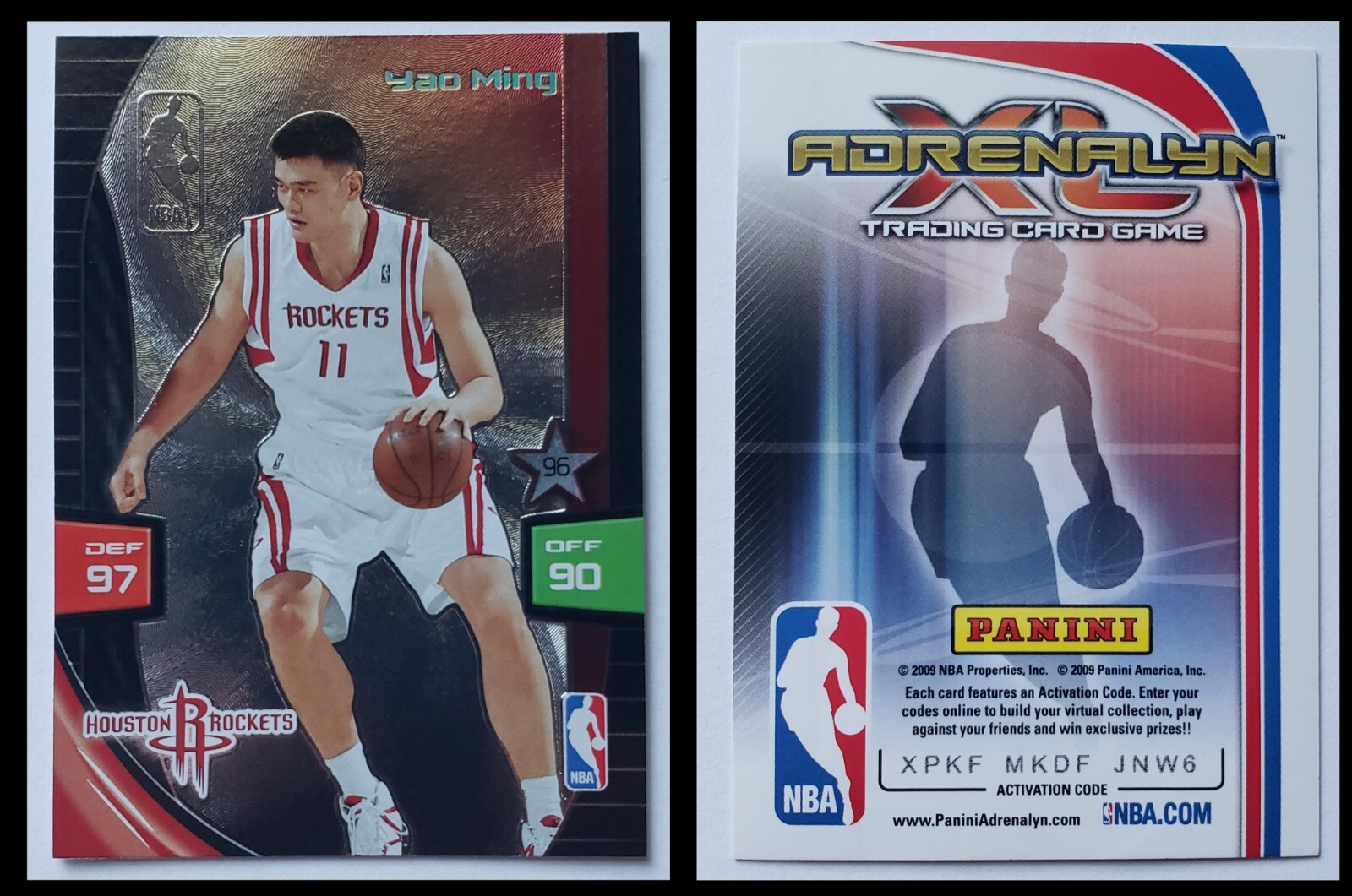 2009-10 Panini Adrenalyn XL YAO MING Basketball Card Houston Rockets NBA